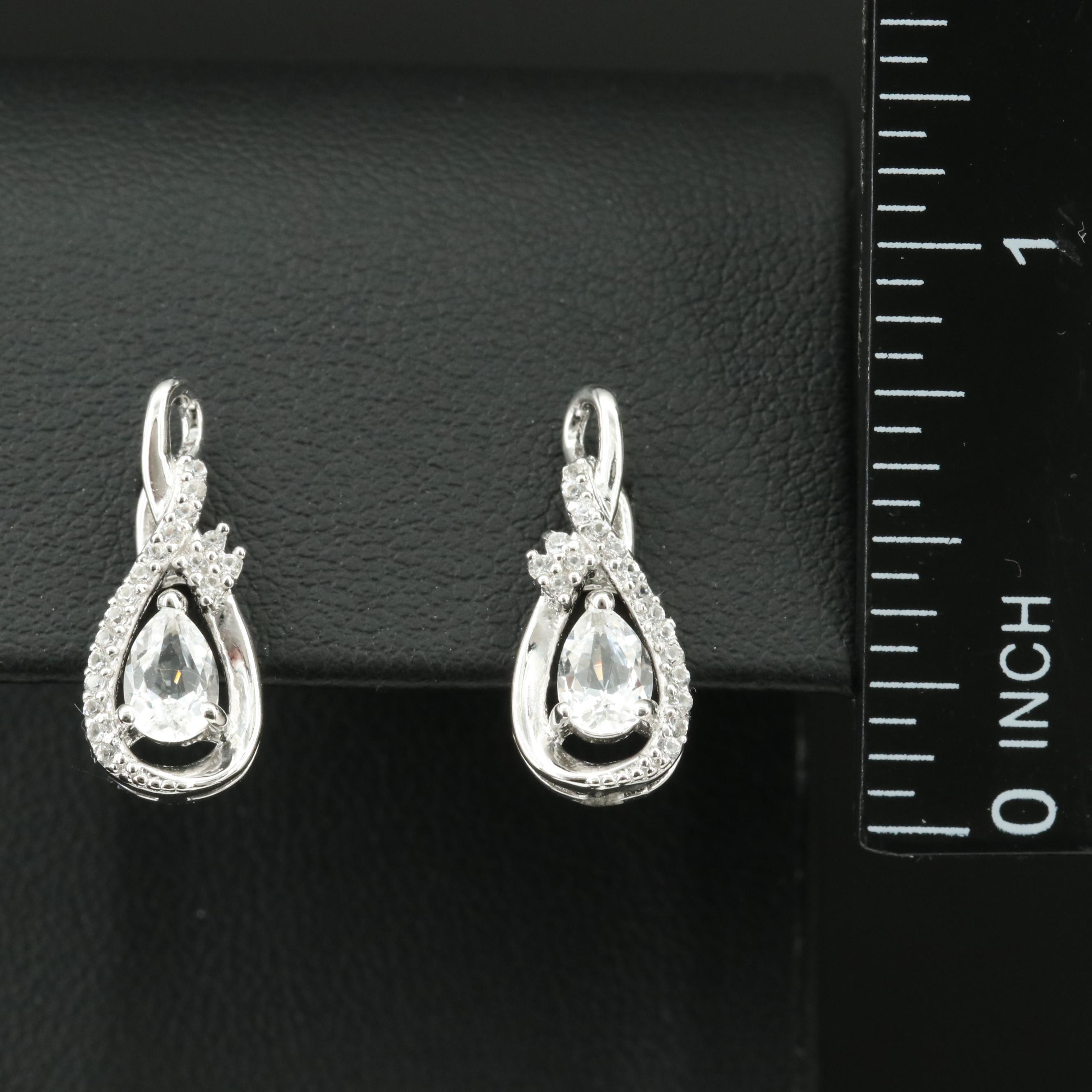 Sterling Sapphire Teardrop Earrings