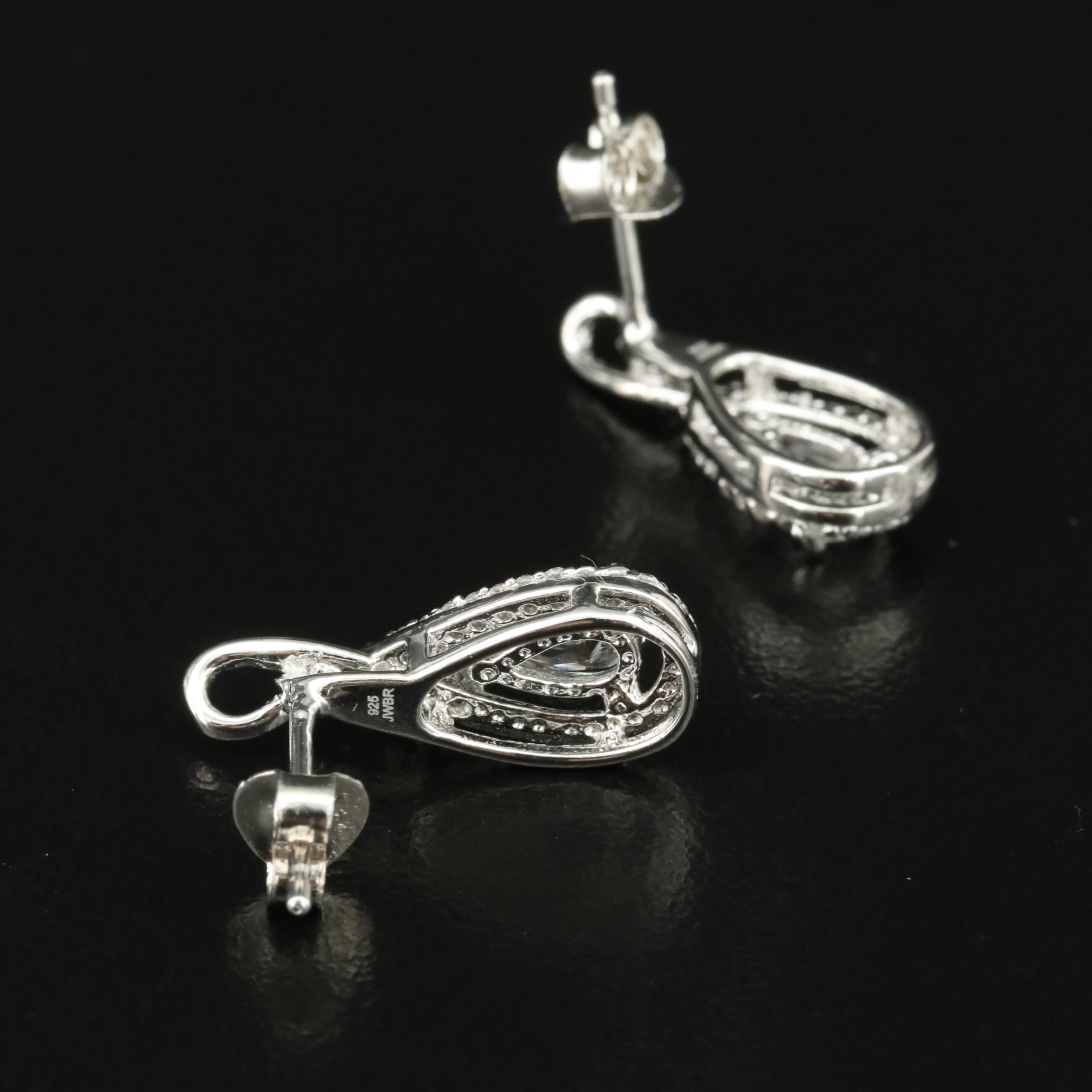 Sterling Sapphire Teardrop Earrings