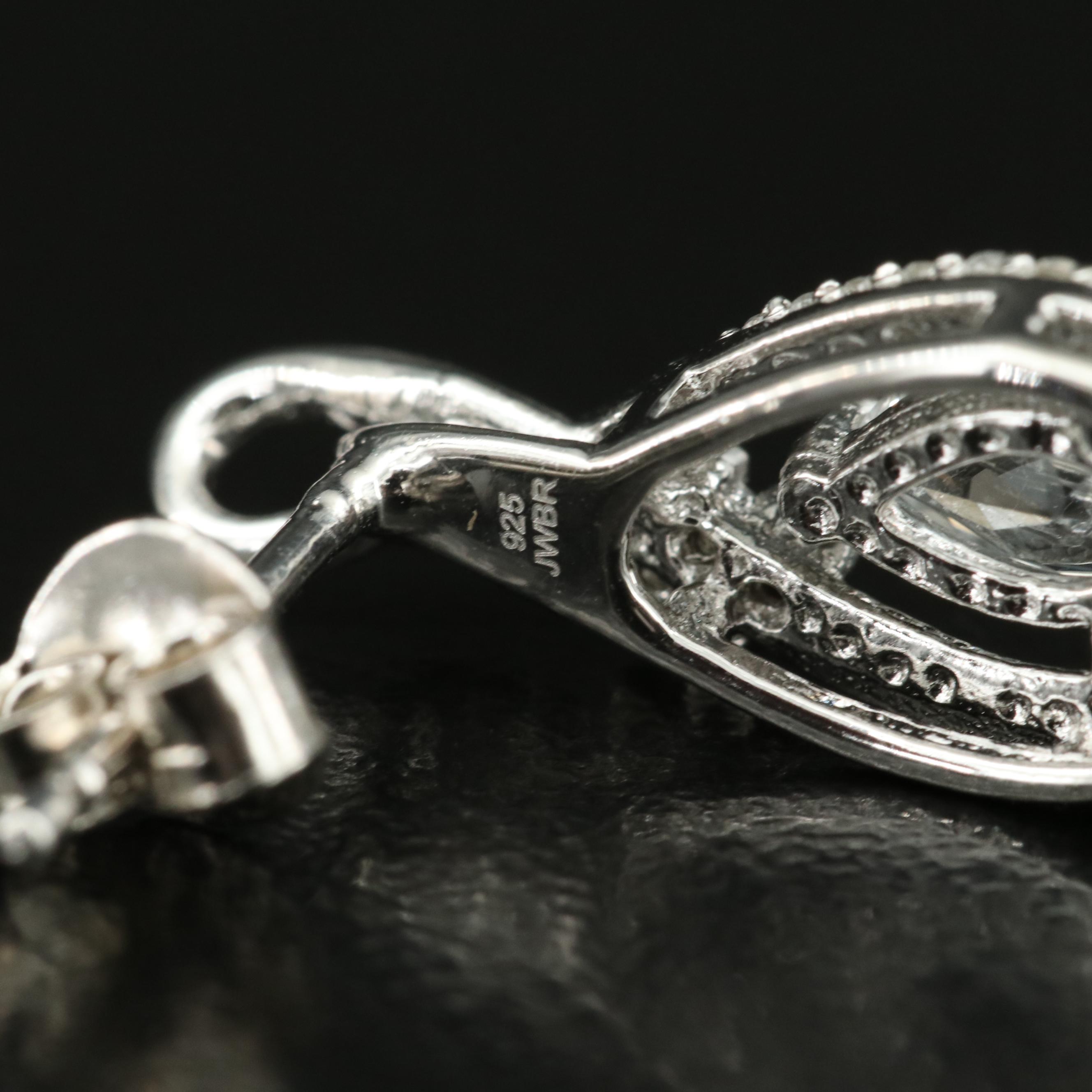 Sterling Sapphire Teardrop Earrings