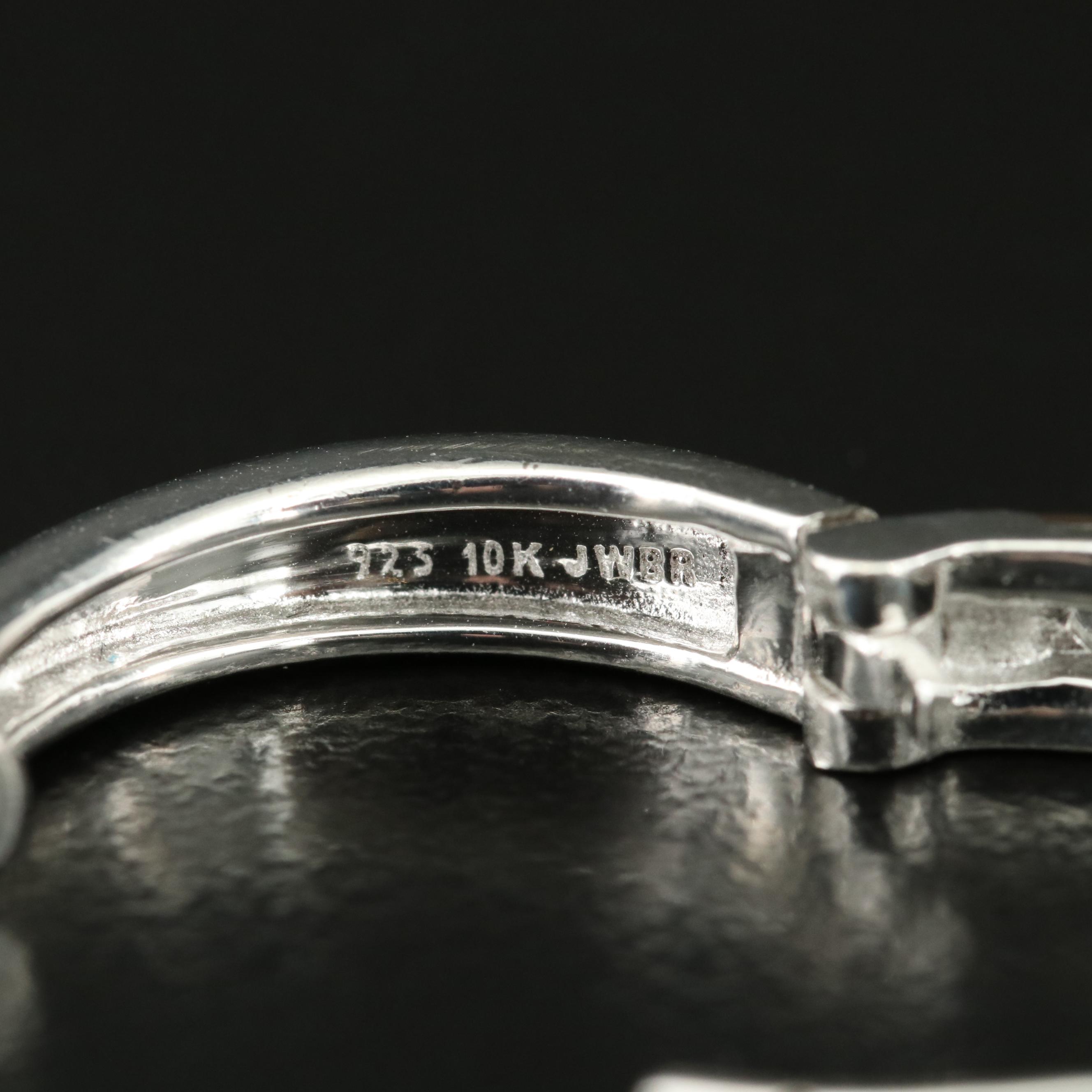 Sterling Sapphire Hoop Earrings with 10K Rose Gold Accents