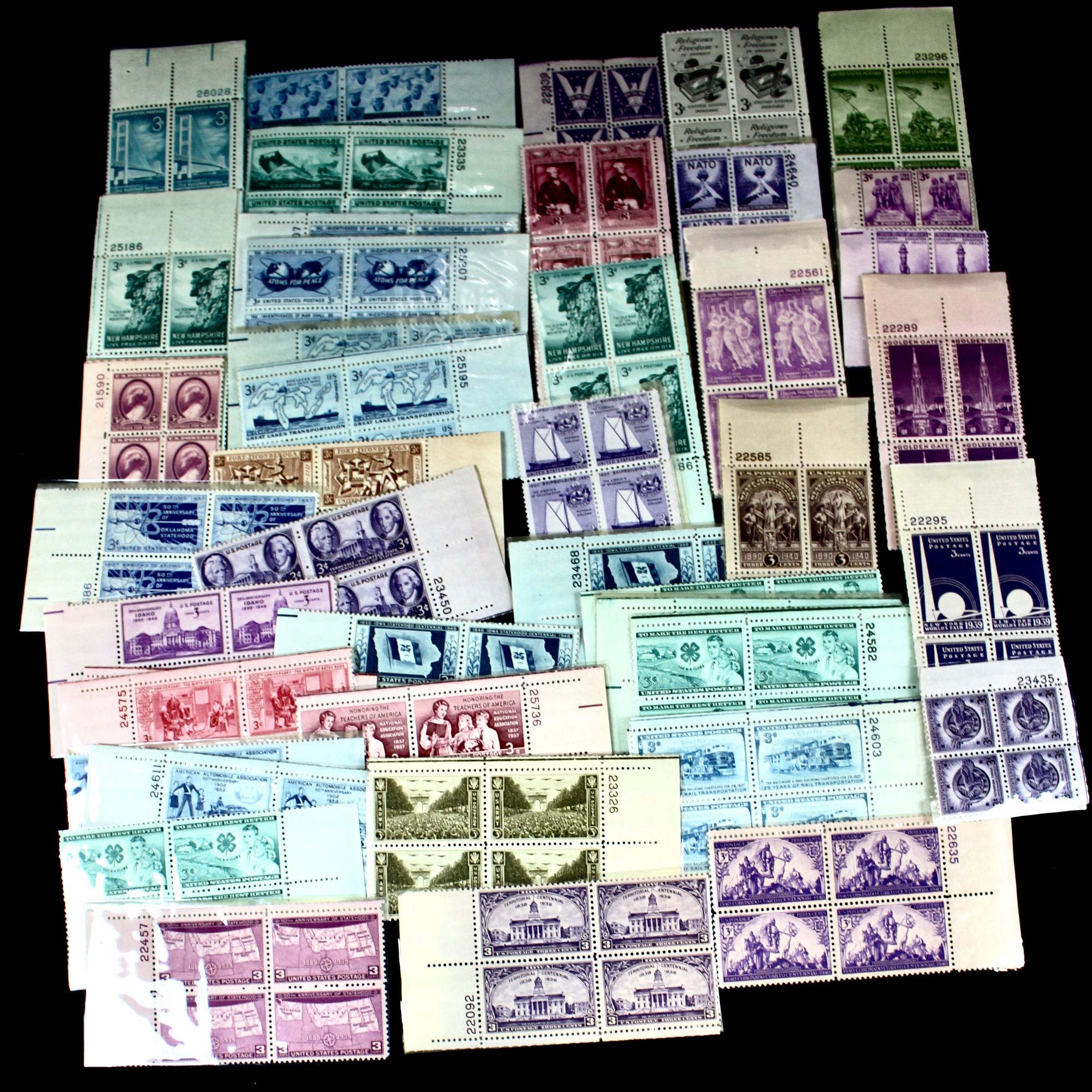570 U.S. Postage Stamp Plate Blocks