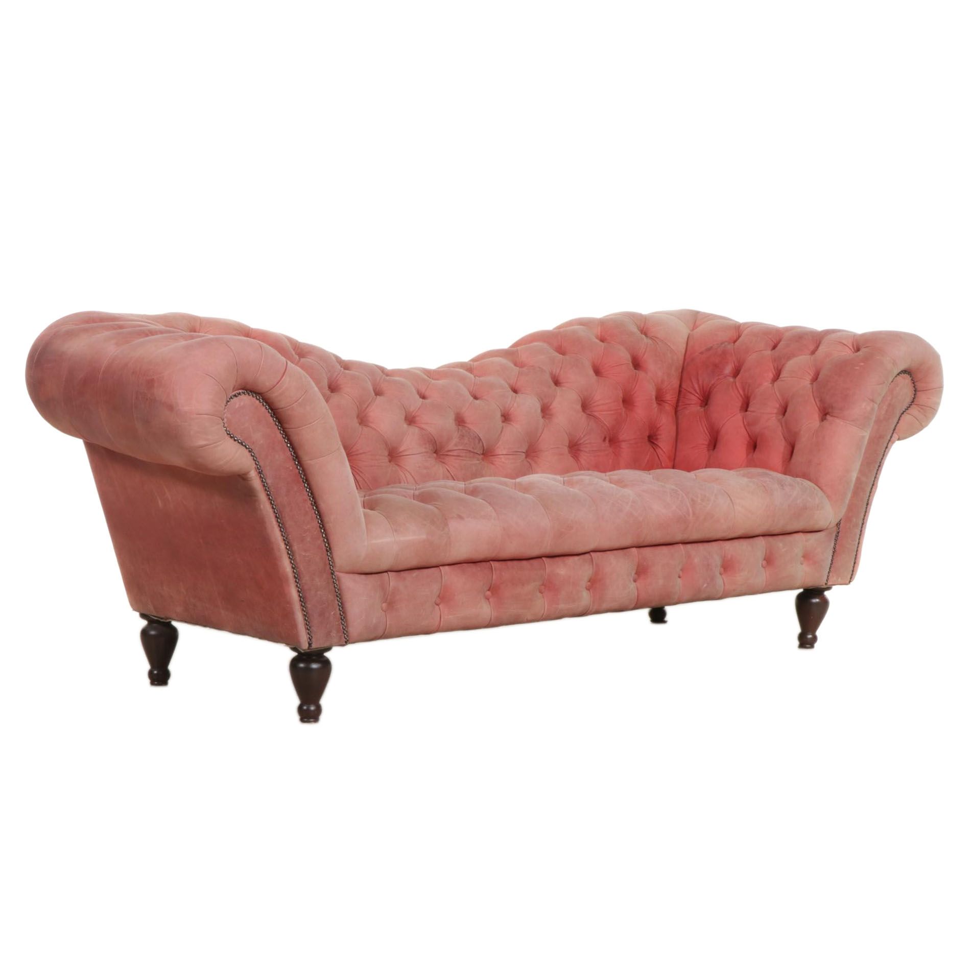 Red Leather Chesterfield Sofa