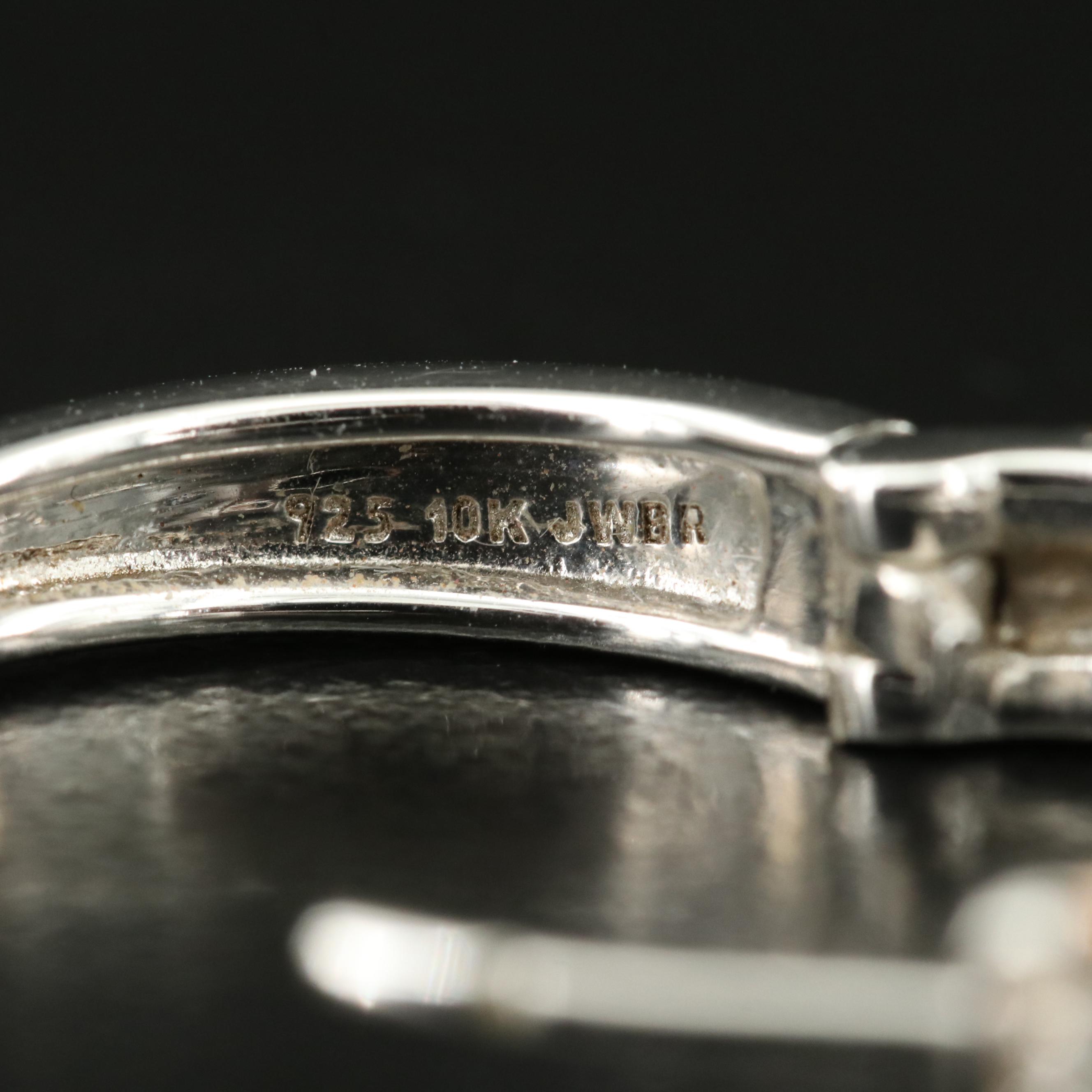 Sterling Sapphire Hoop Earrings with 10K Rose Gold Accents