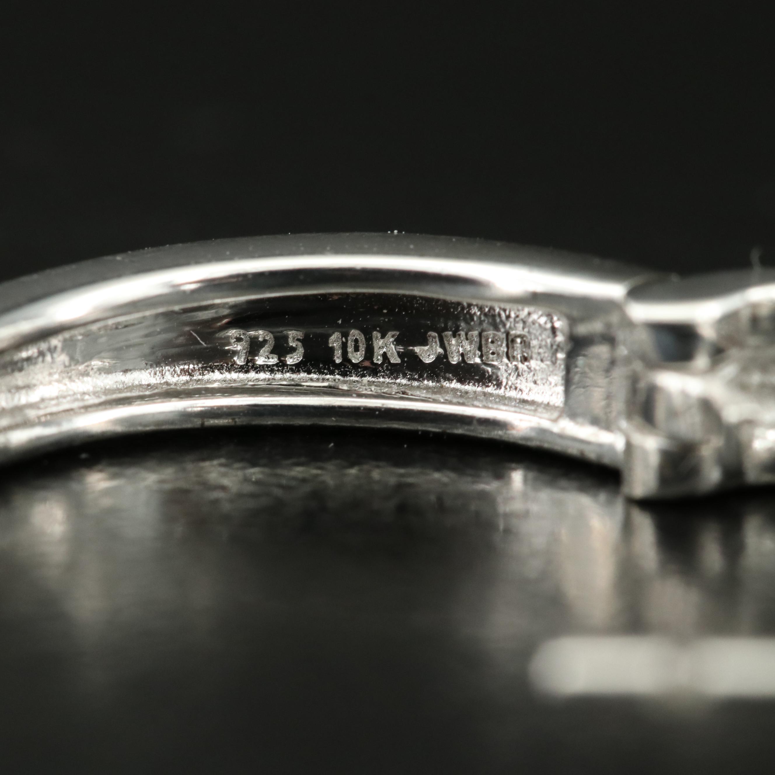 Sterling Sapphire Hoop Earrings with 10K Rose Gold Accents