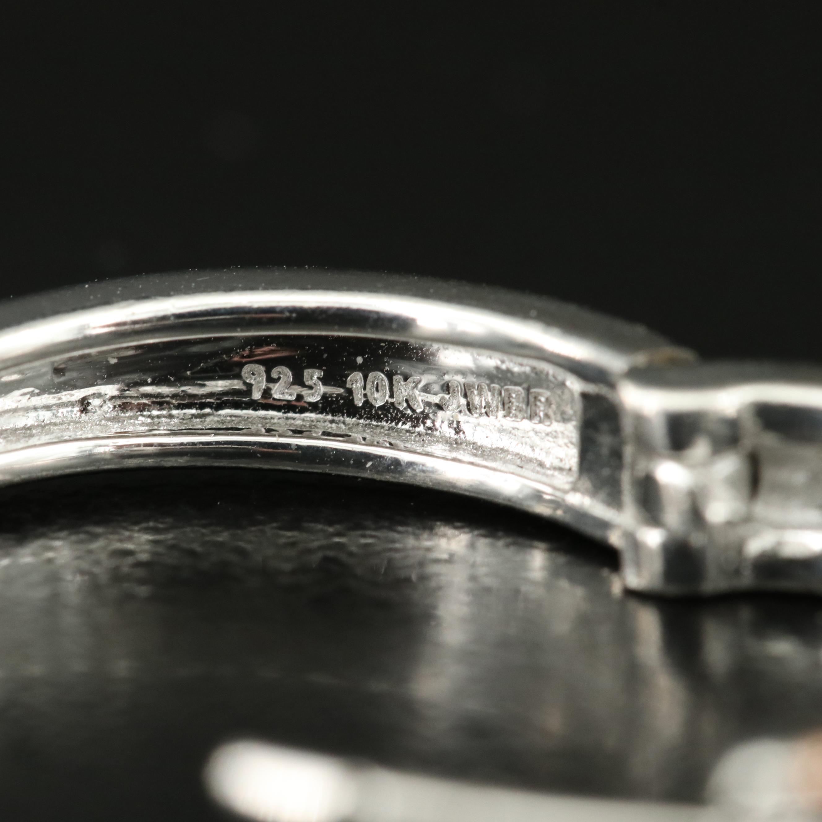 Sterling Sapphire Hoop Earrings with 10K Rose Gold Accents