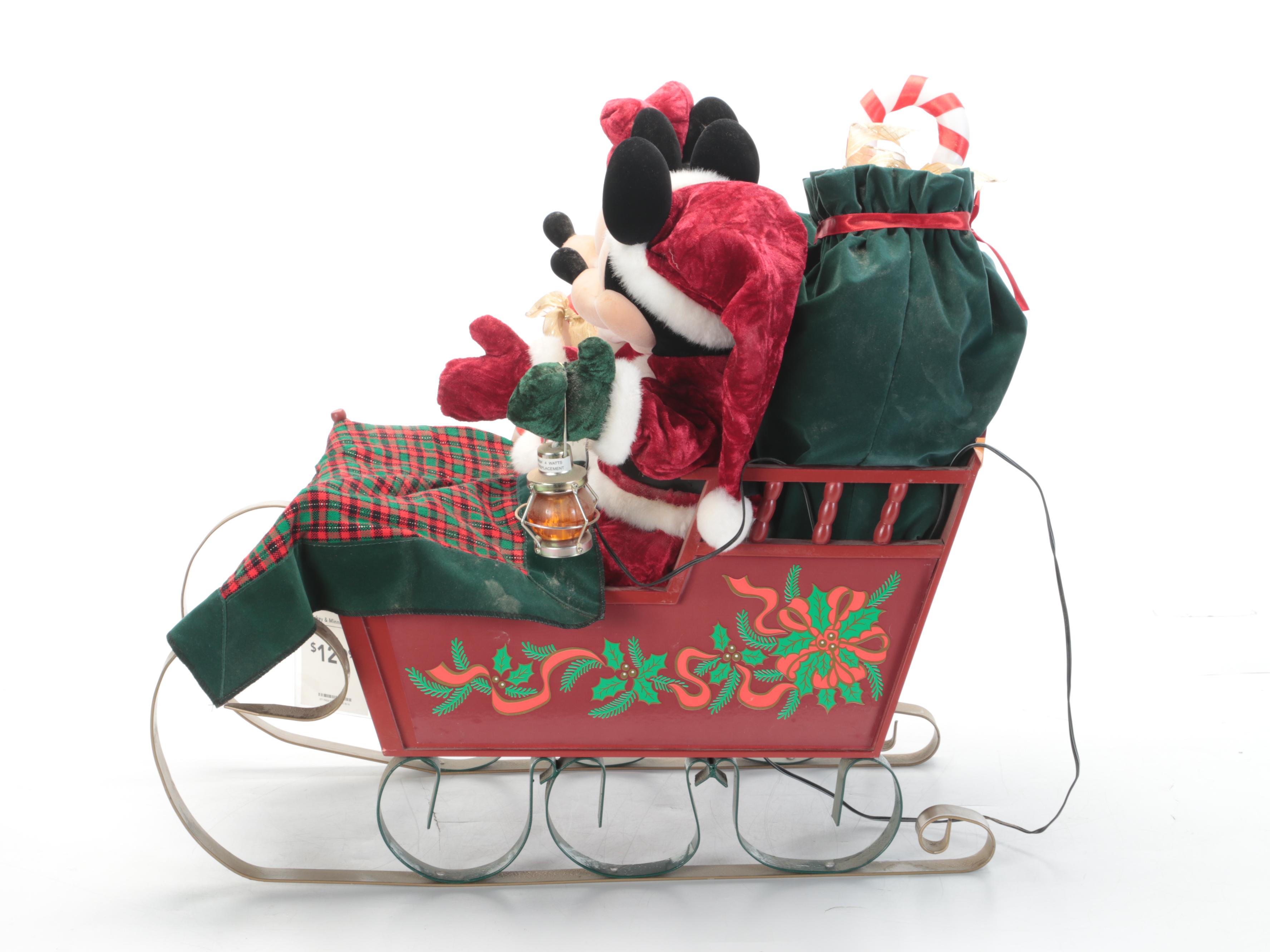 Disney Mickey and Minnie Mouse Illuminated Christmas Sleigh
