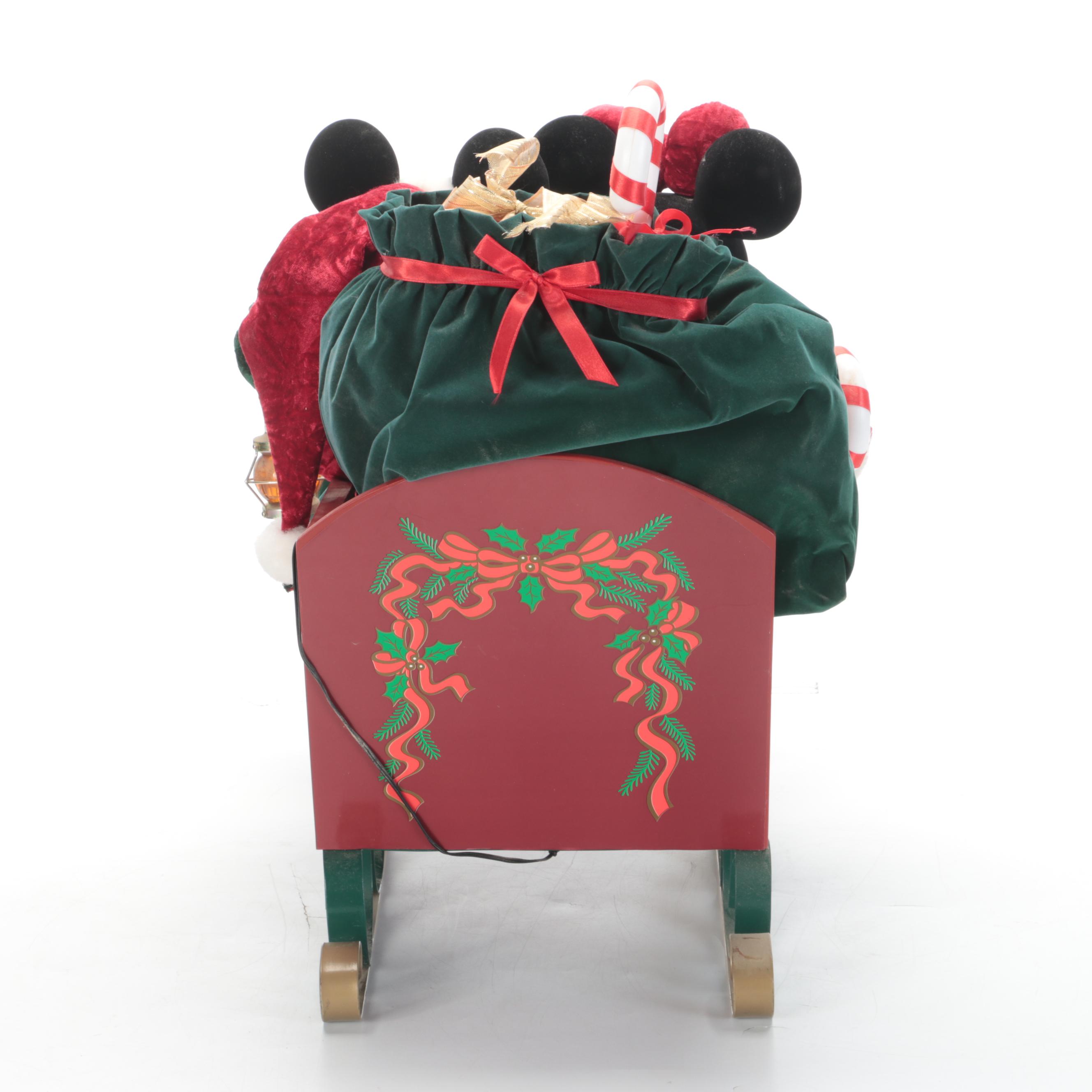 Disney Mickey and Minnie Mouse Illuminated Christmas Sleigh