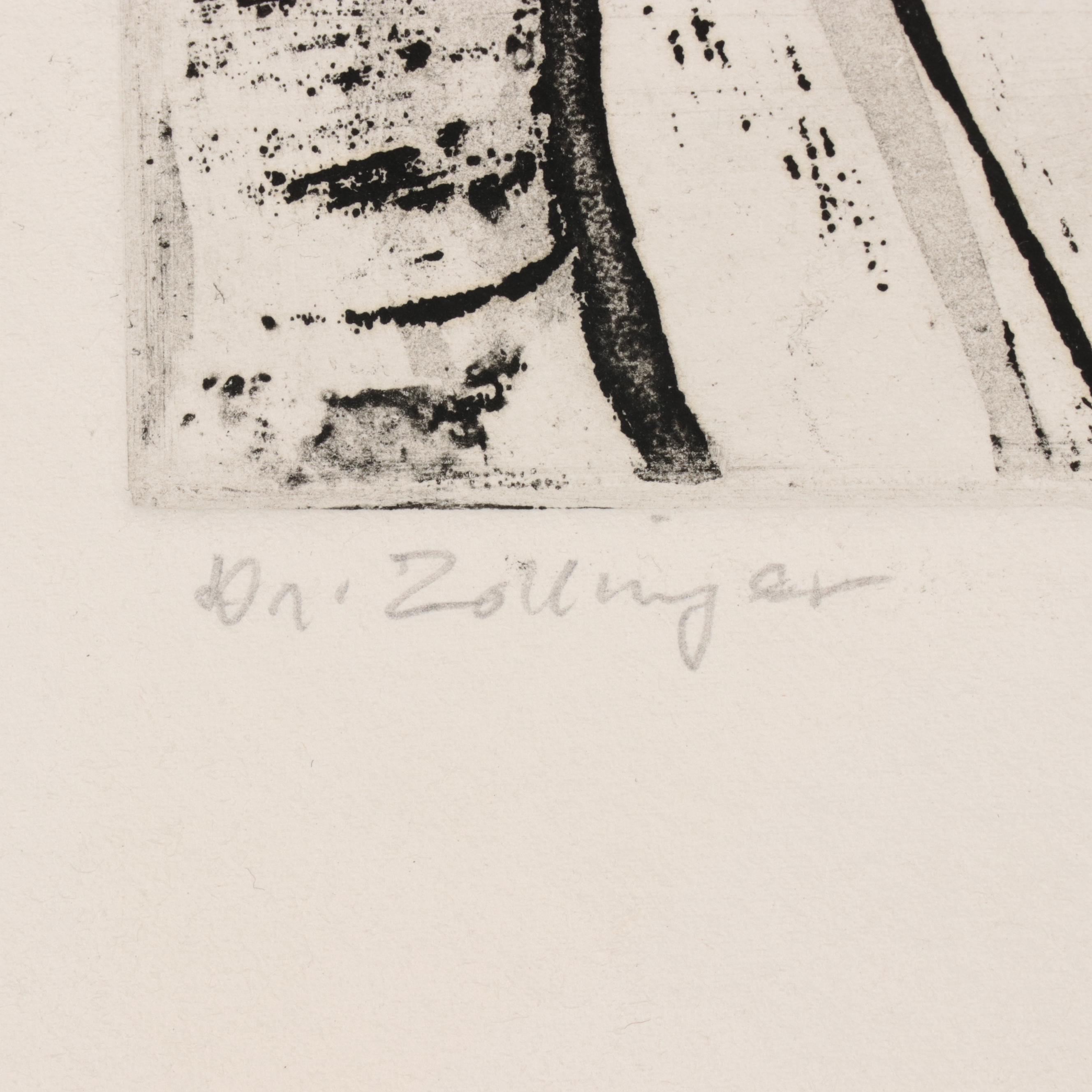 Sidney Chafetz Etching With Aquatint "Dr. Zollinger," 1975