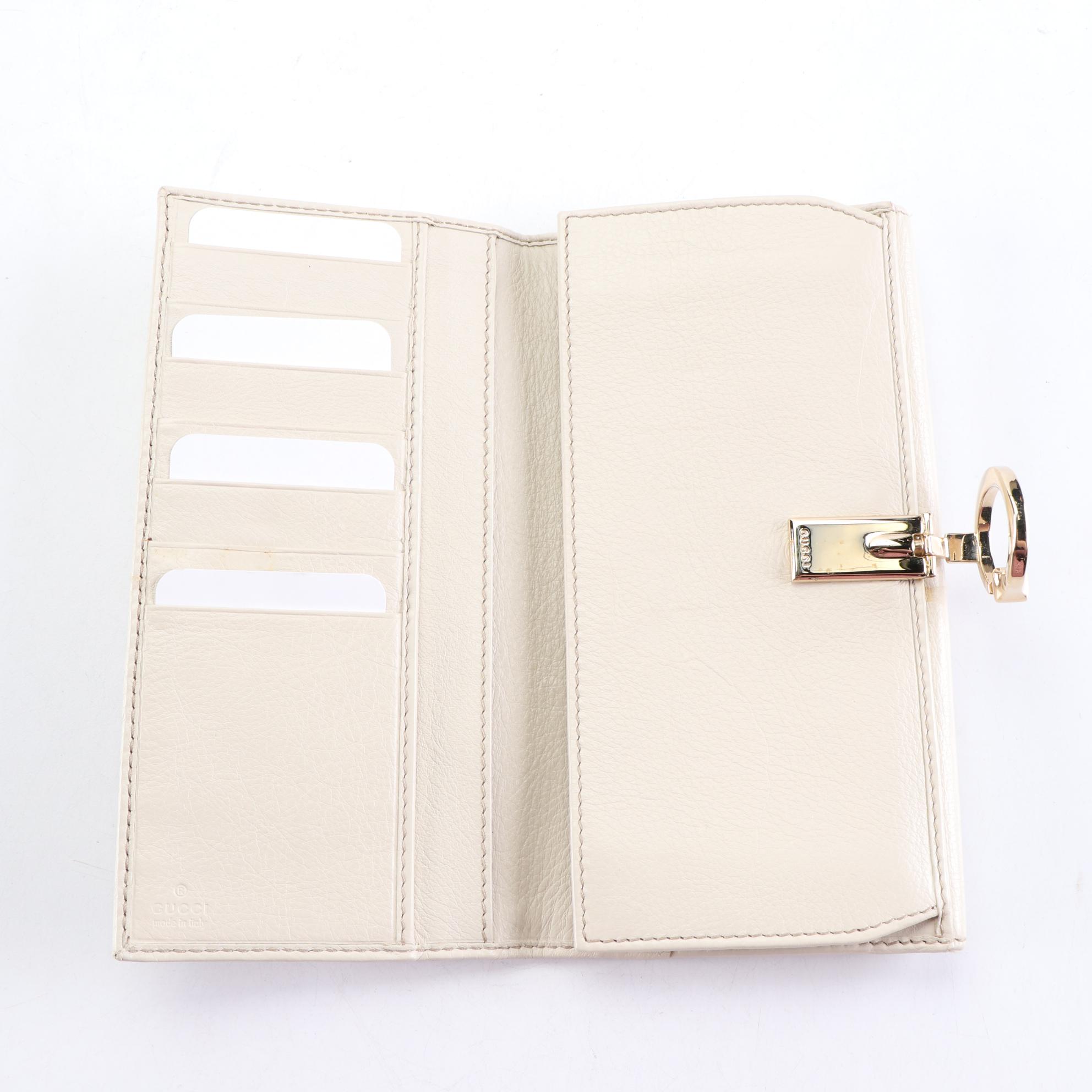 Gucci Continental Wallet in GG Canvas and Leather Trim with Box