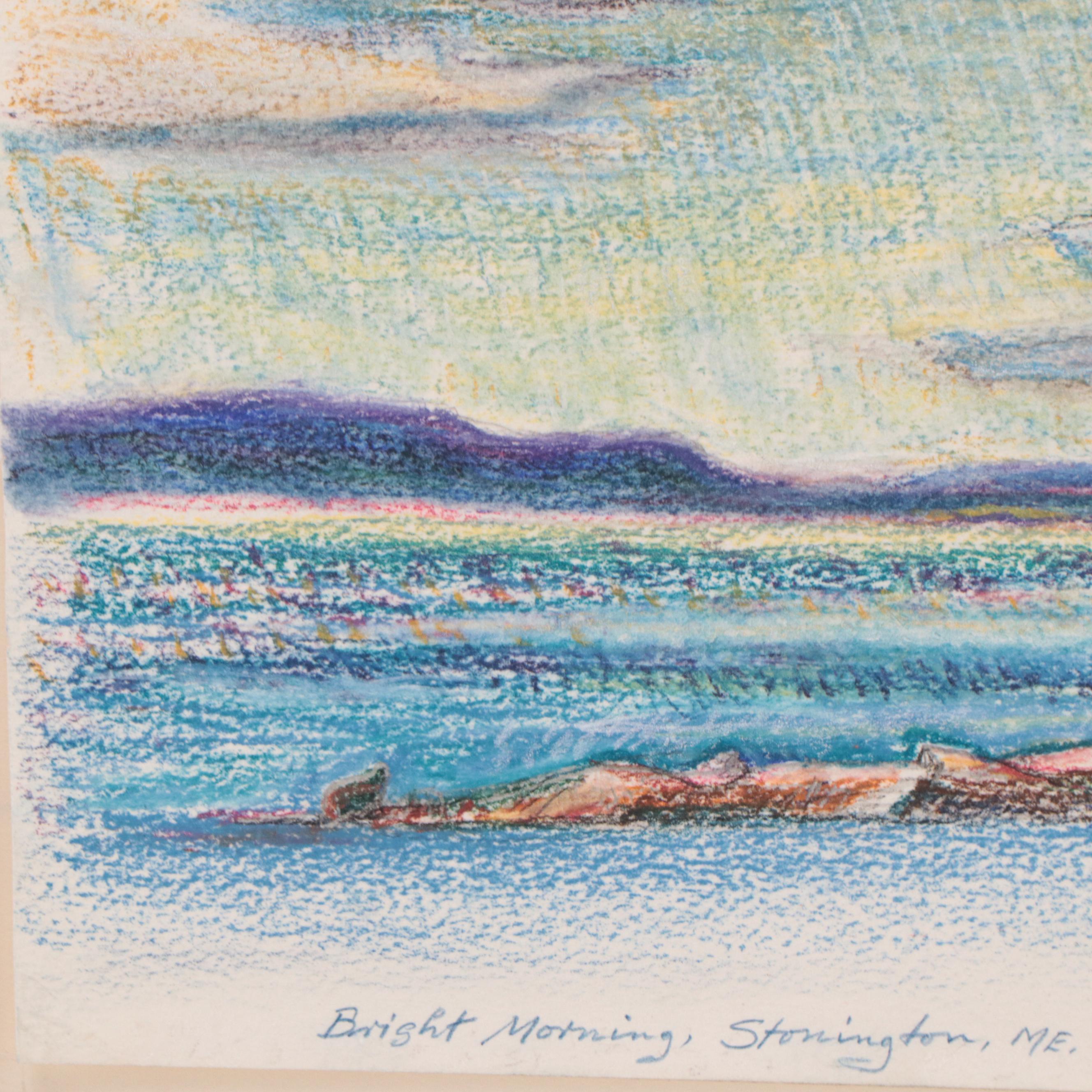 Letterio Calapai Pastel Drawing "Bright Morning," 1986