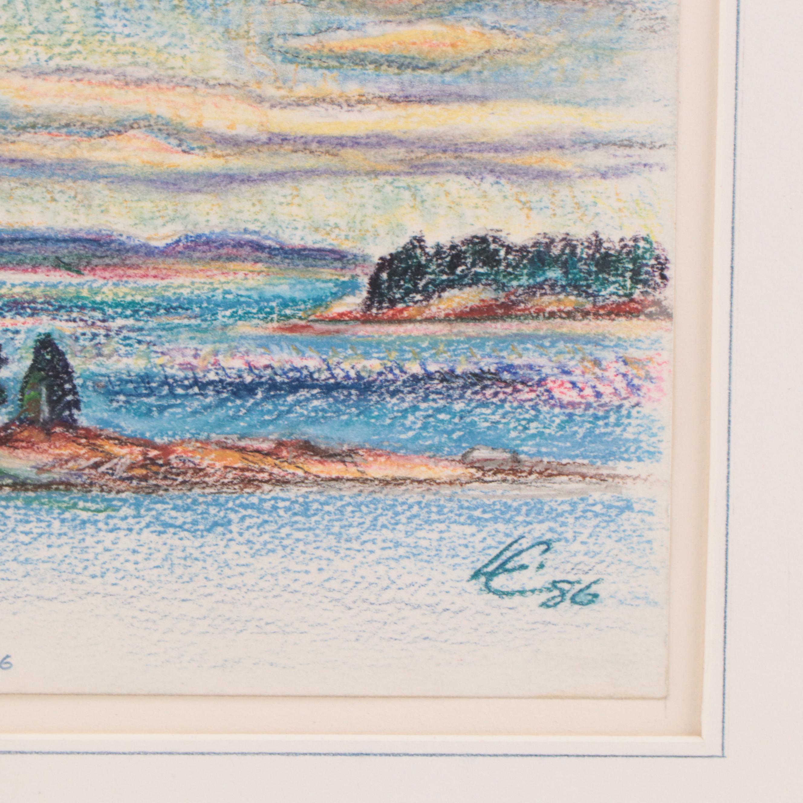 Letterio Calapai Pastel Drawing "Bright Morning," 1986