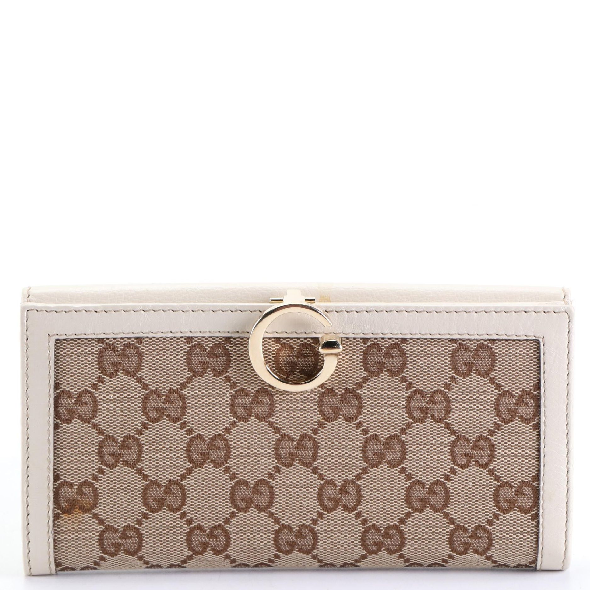 Gucci Continental Wallet in GG Canvas and Leather Trim with Box