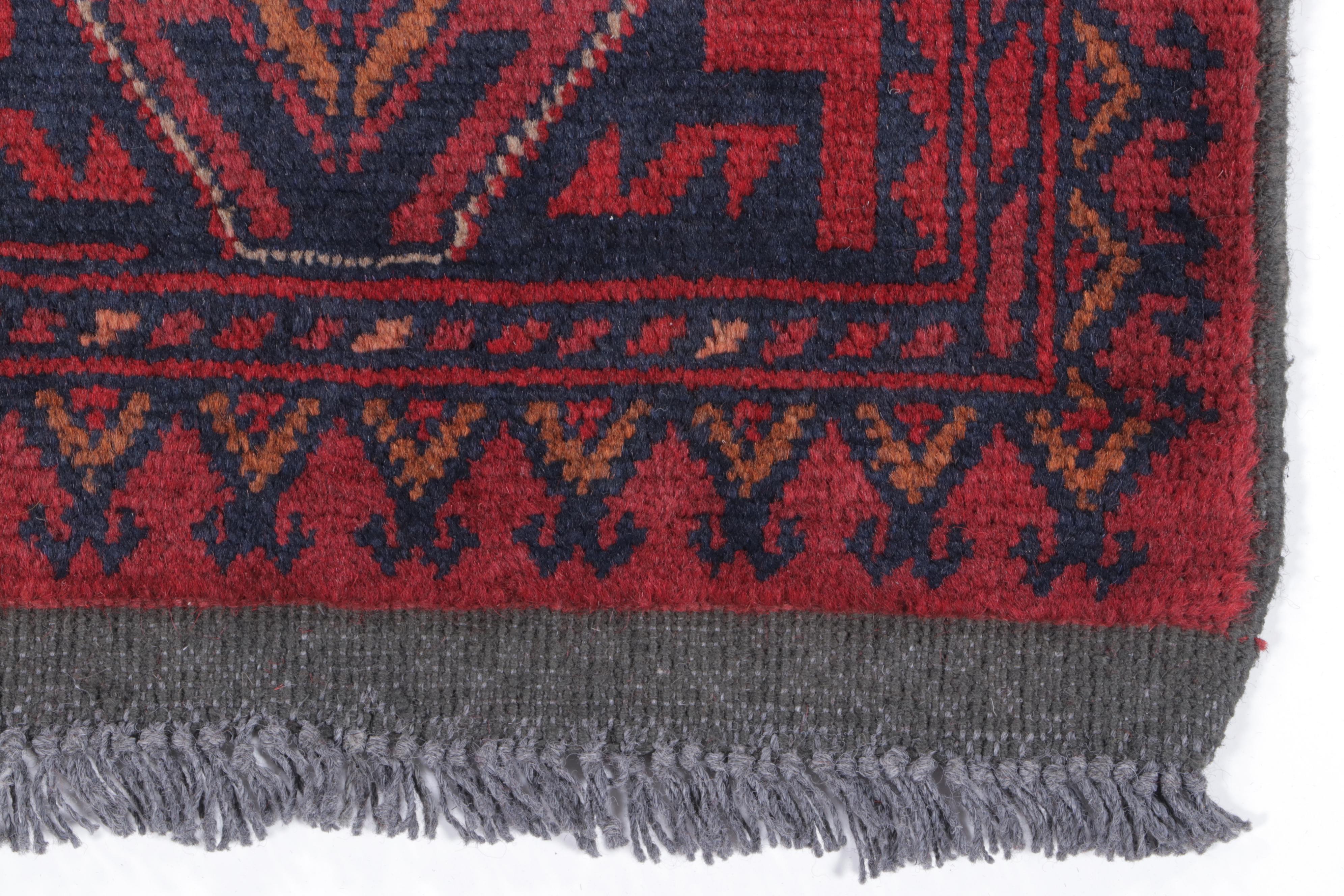 3'4 x 5' Hand-Knotted Afghan Kunduz Area Rug