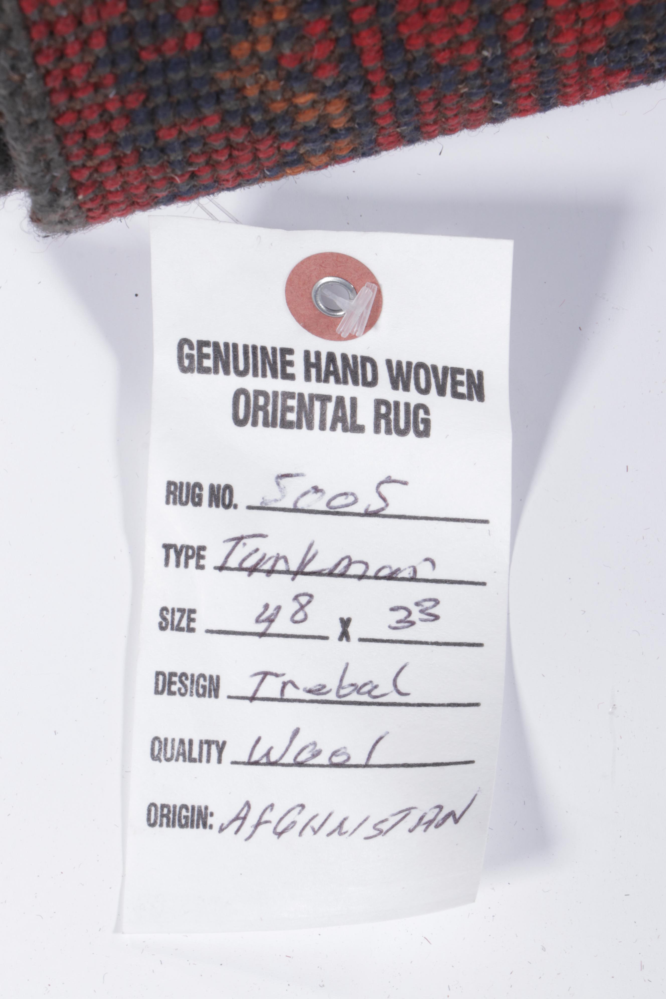 3'4 x 5' Hand-Knotted Afghan Kunduz Area Rug