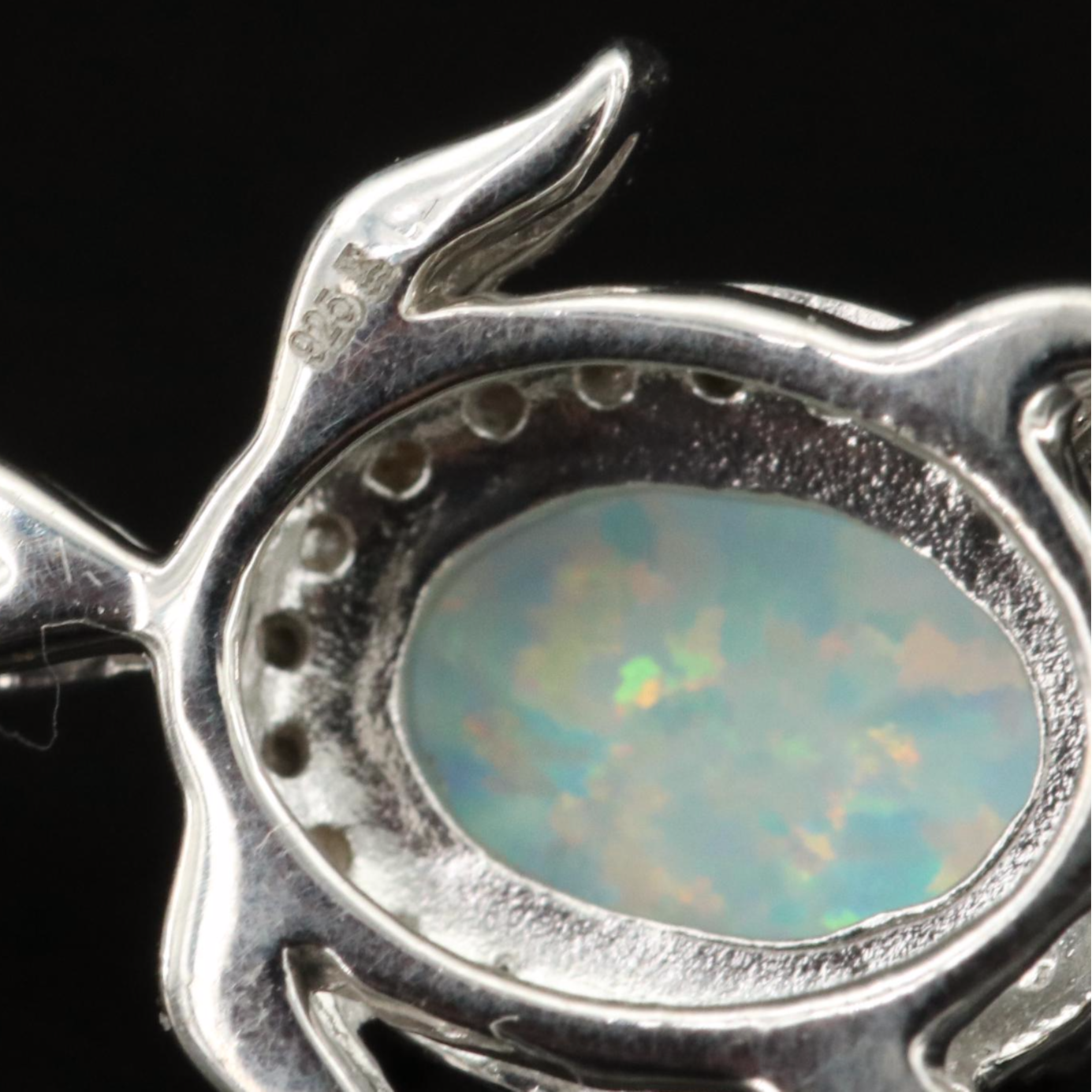 Sterling Opal Turtle Pendant Necklace