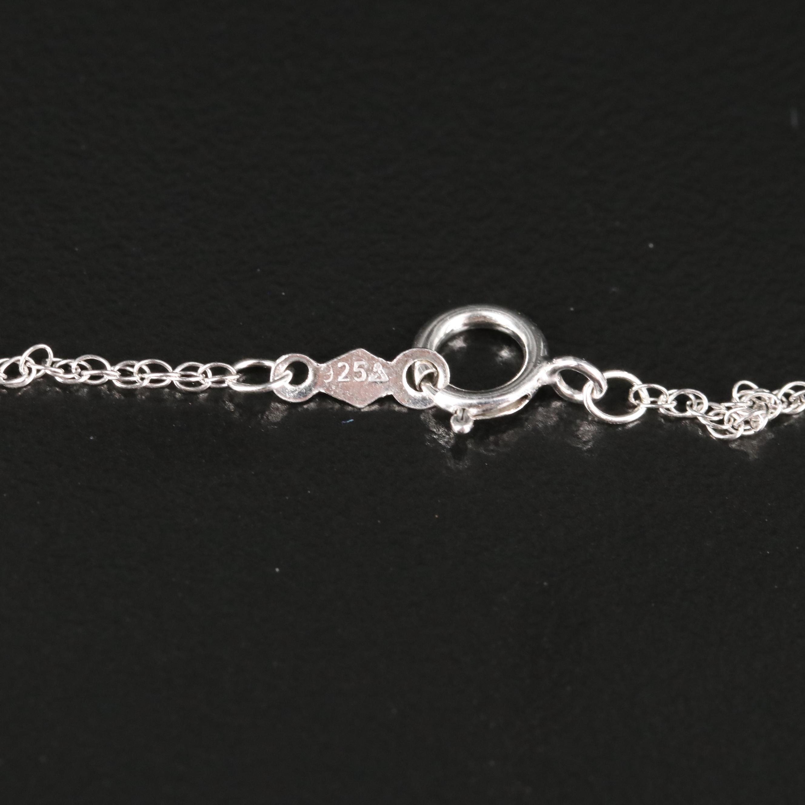 Sterling Sapphire and White Sapphire Snowflake Pendant Necklace