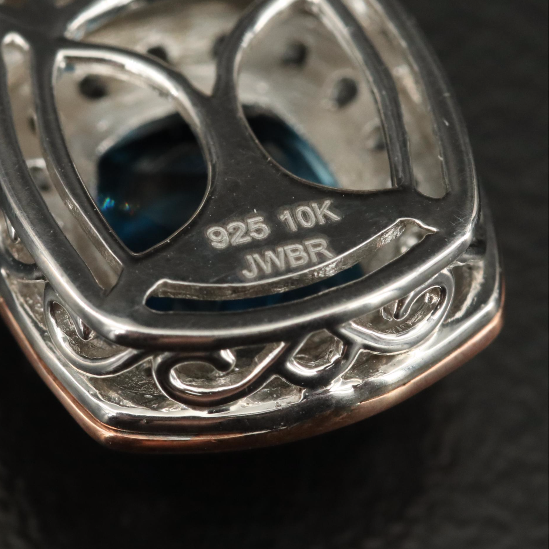 Sterling London Blue Topaz and Sapphire Pendant Necklace with 10K Accent