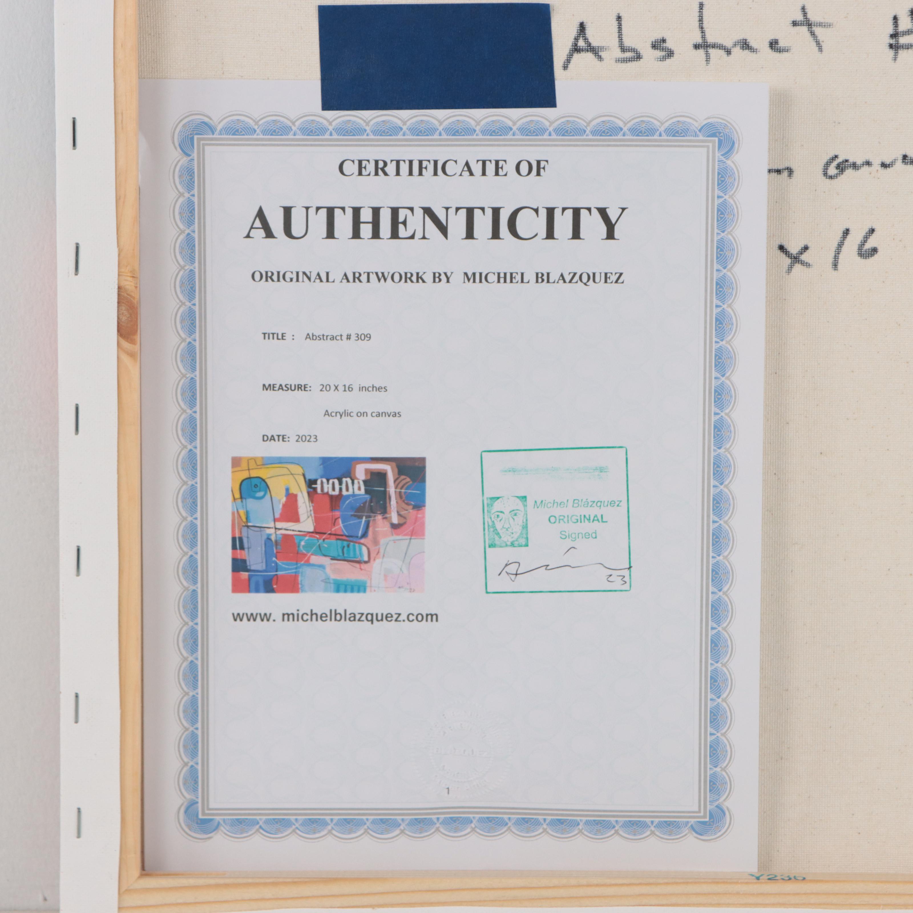 Michel Blázquez Acrylic Painting "Abstract #309," 2023