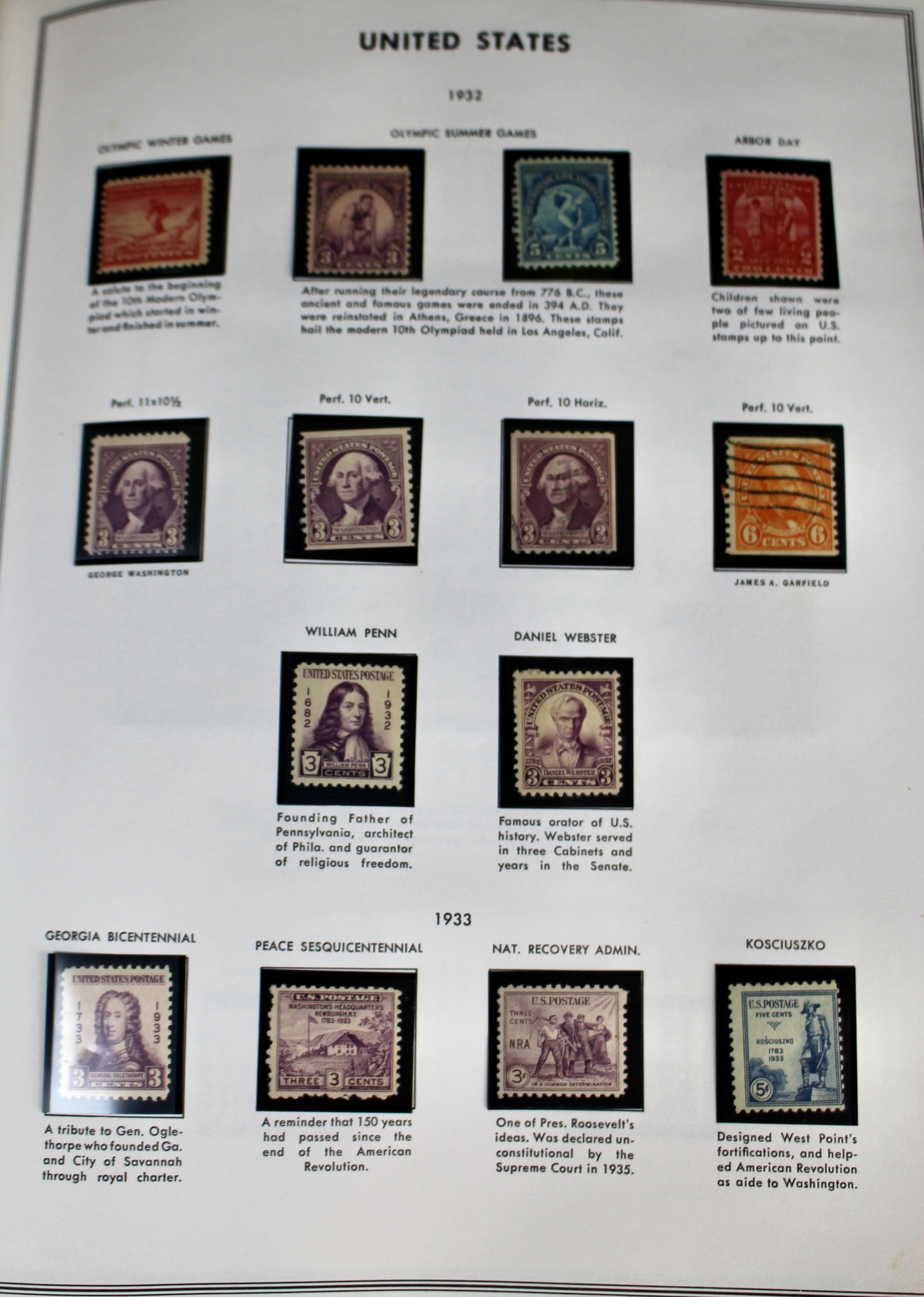 U.S. Postage Stamp Collection, 1851 to 1969