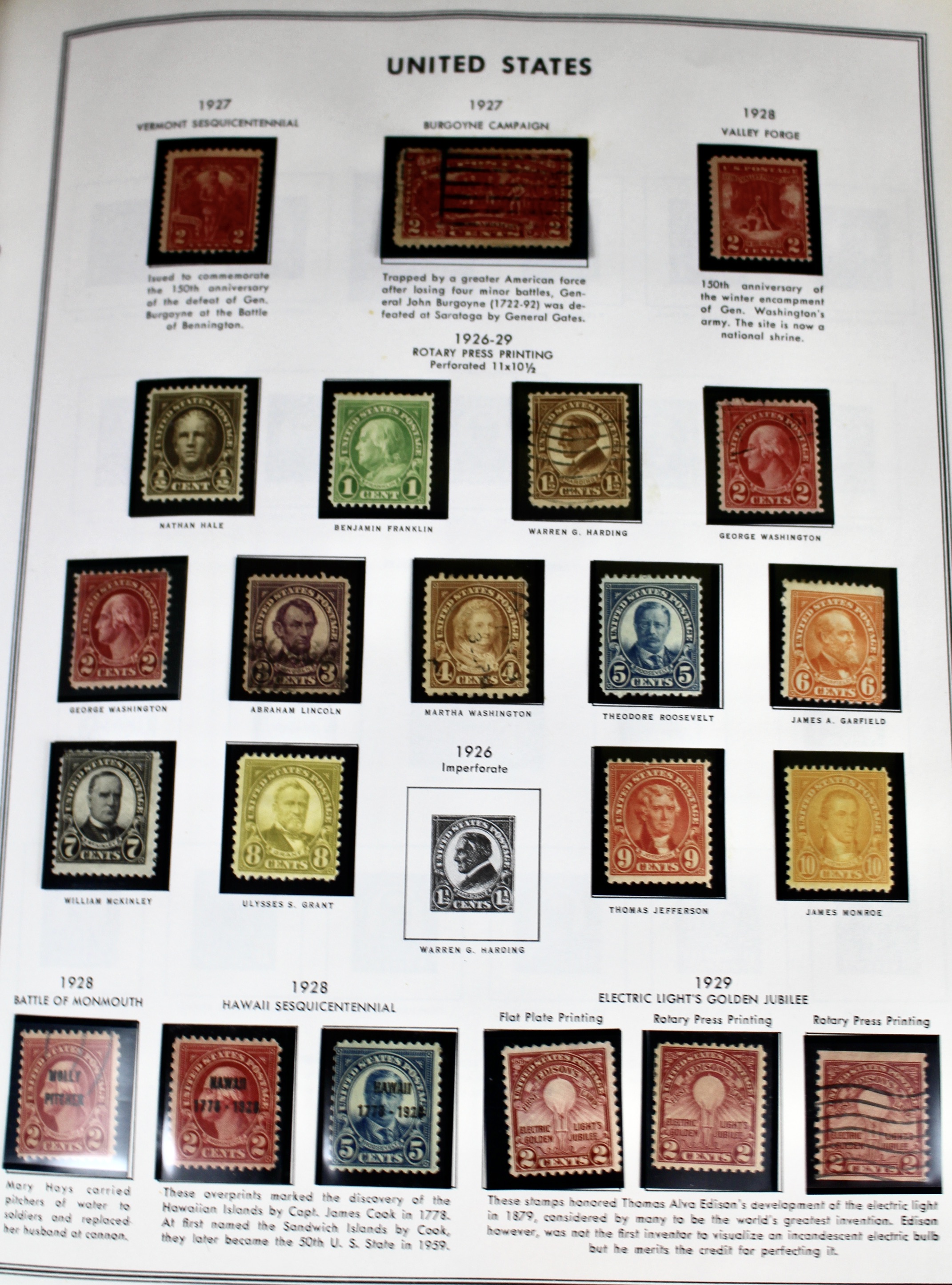 U.S. Postage Stamp Collection, 1851 to 1969