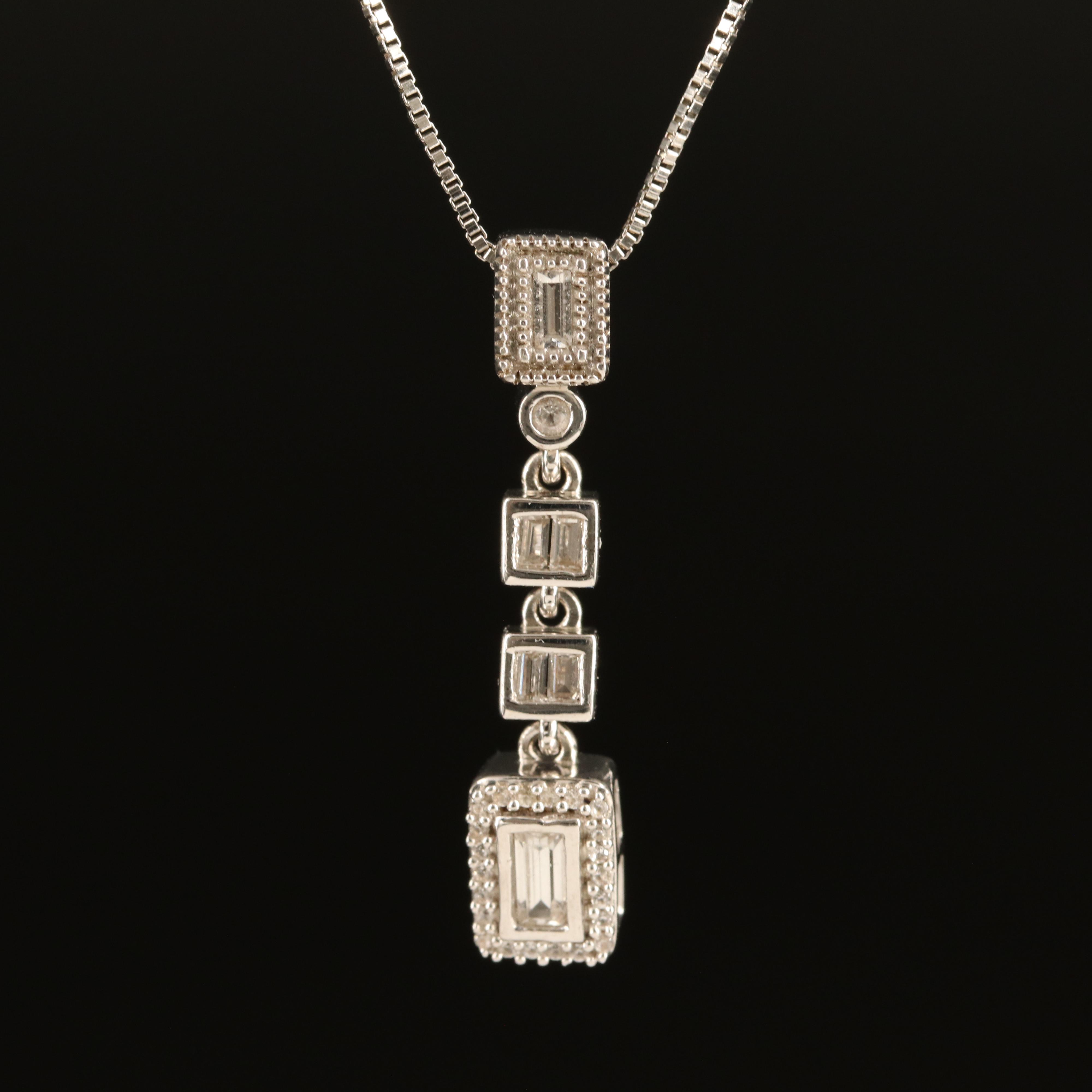 Sterling Sapphire Pendant Necklace