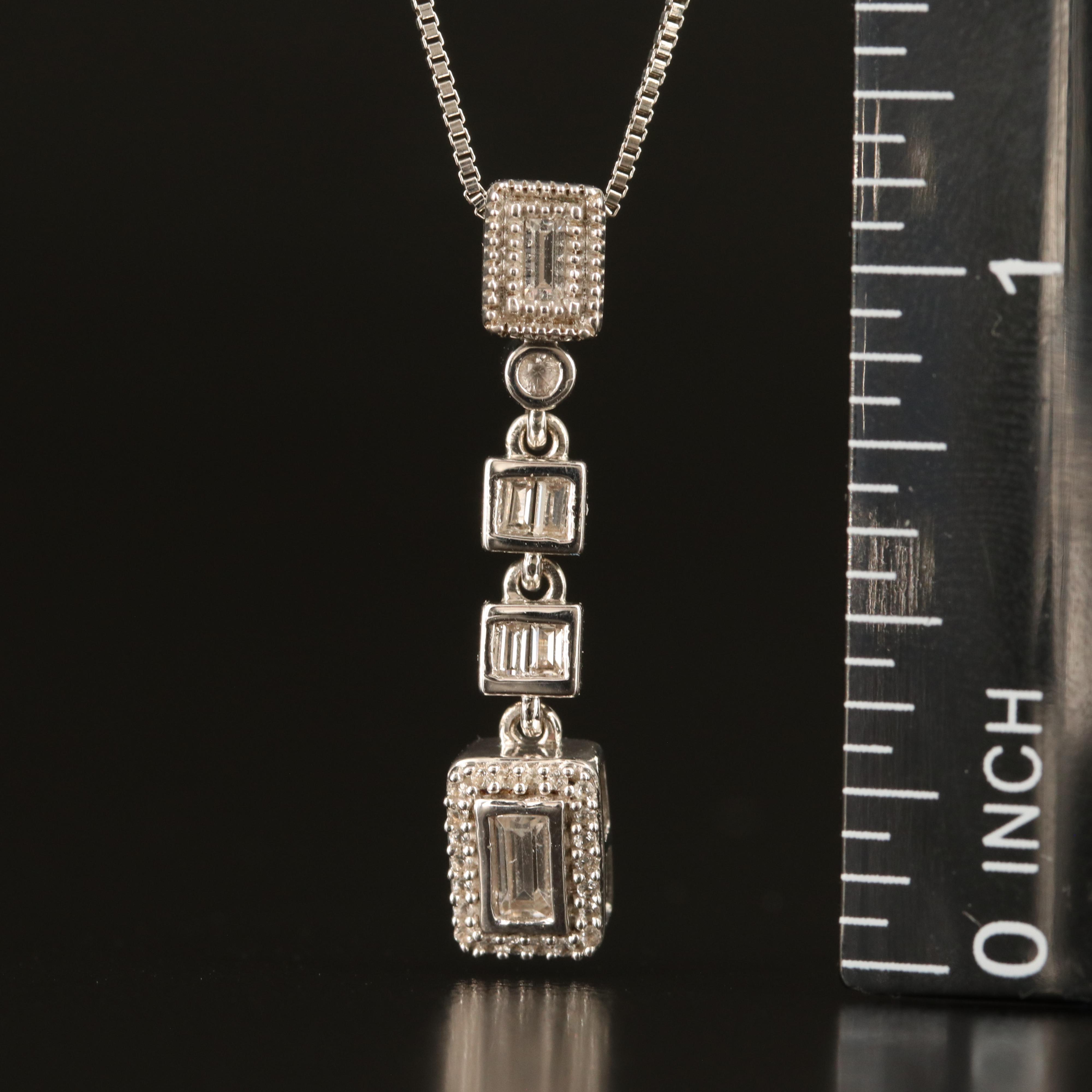 Sterling Sapphire Pendant Necklace