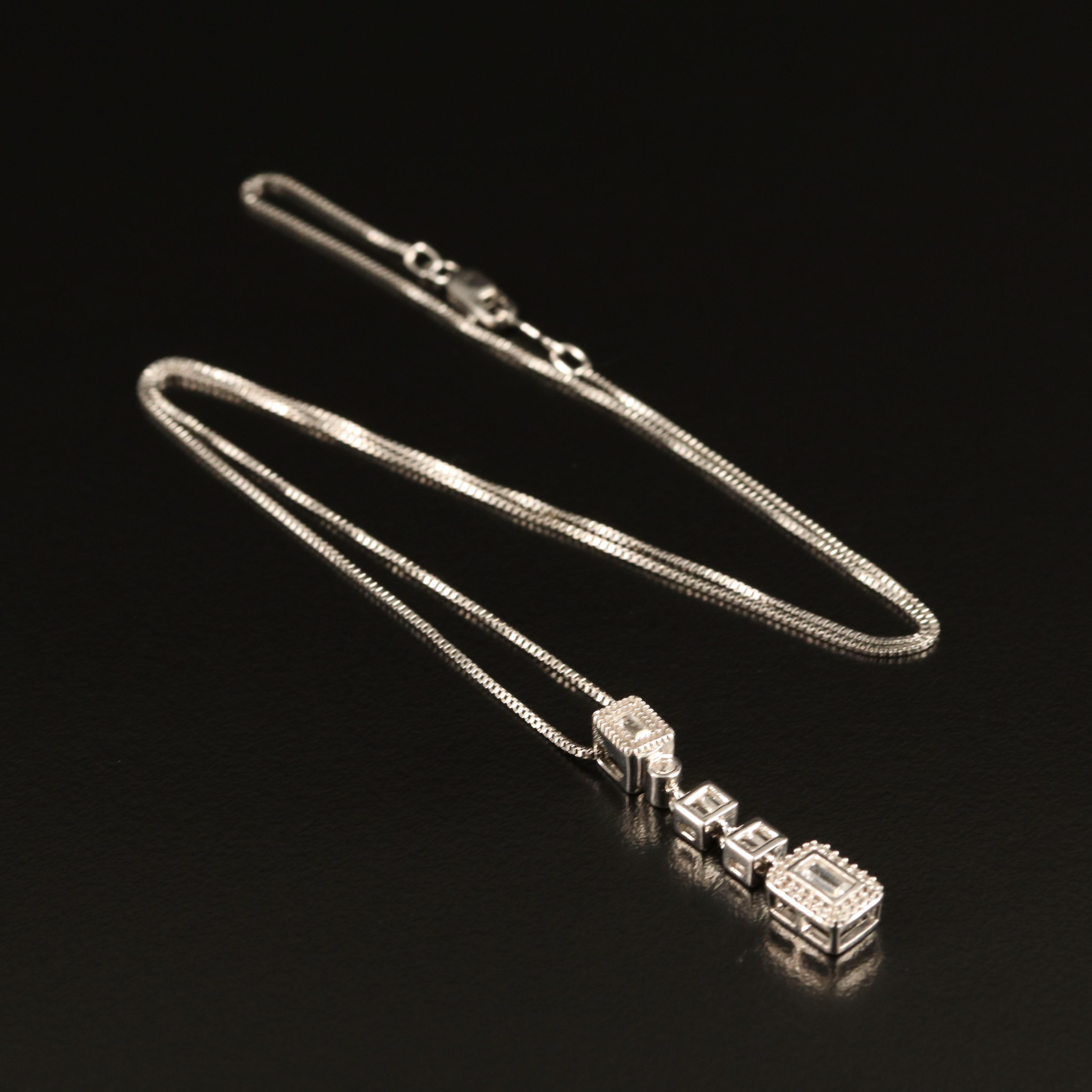 Sterling Sapphire Pendant Necklace