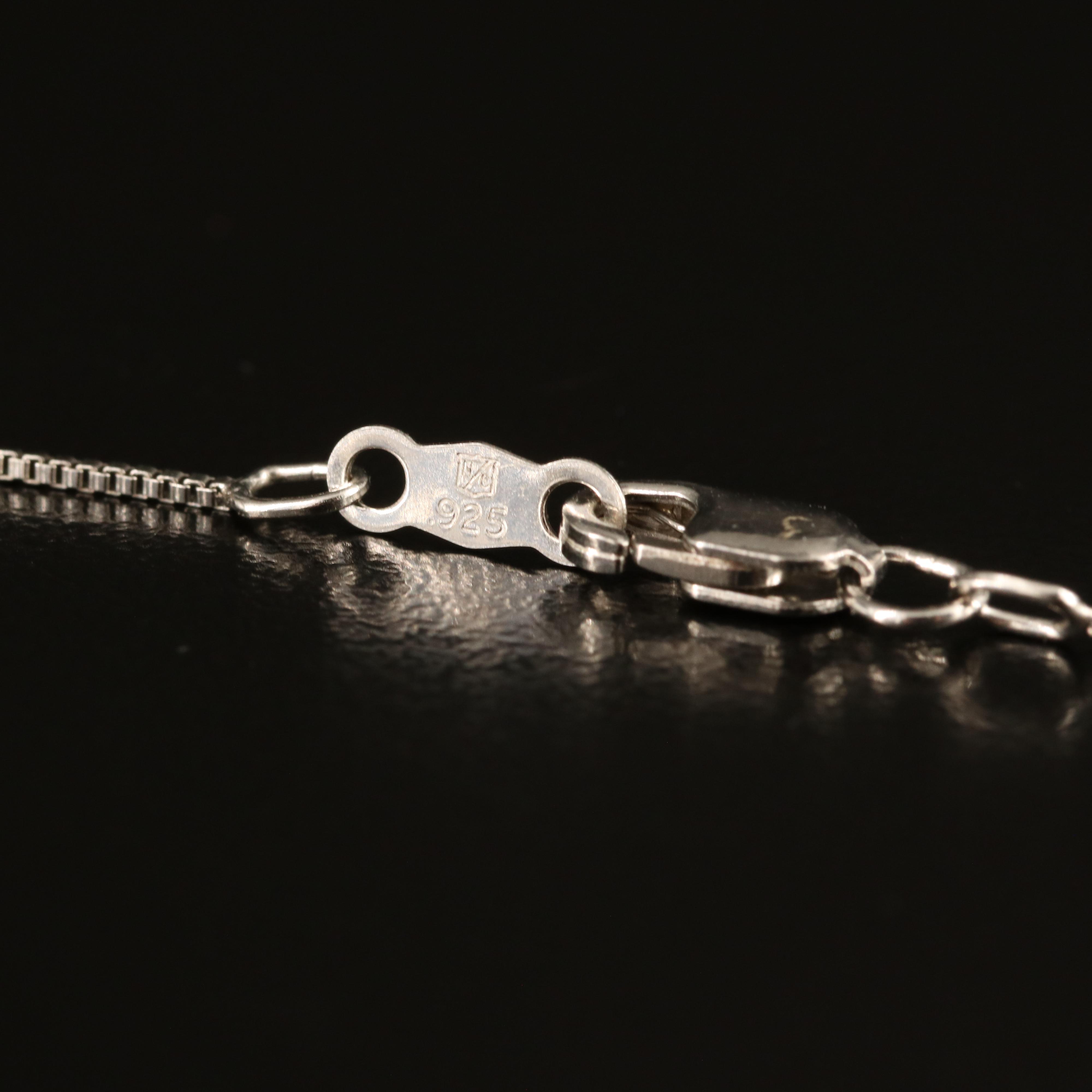 Sterling Sapphire Pendant Necklace