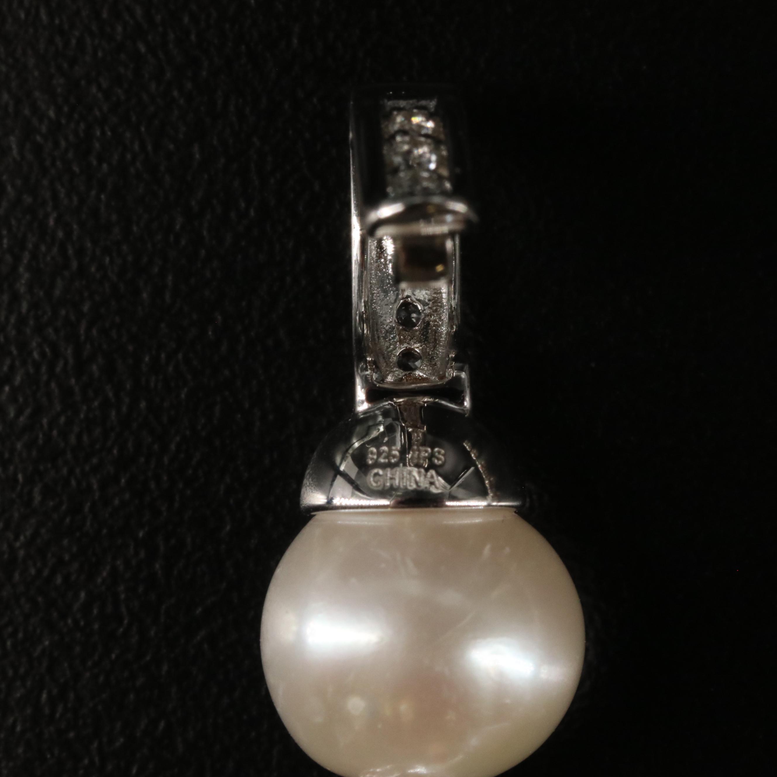 Sterling Pearl Lariat Necklace