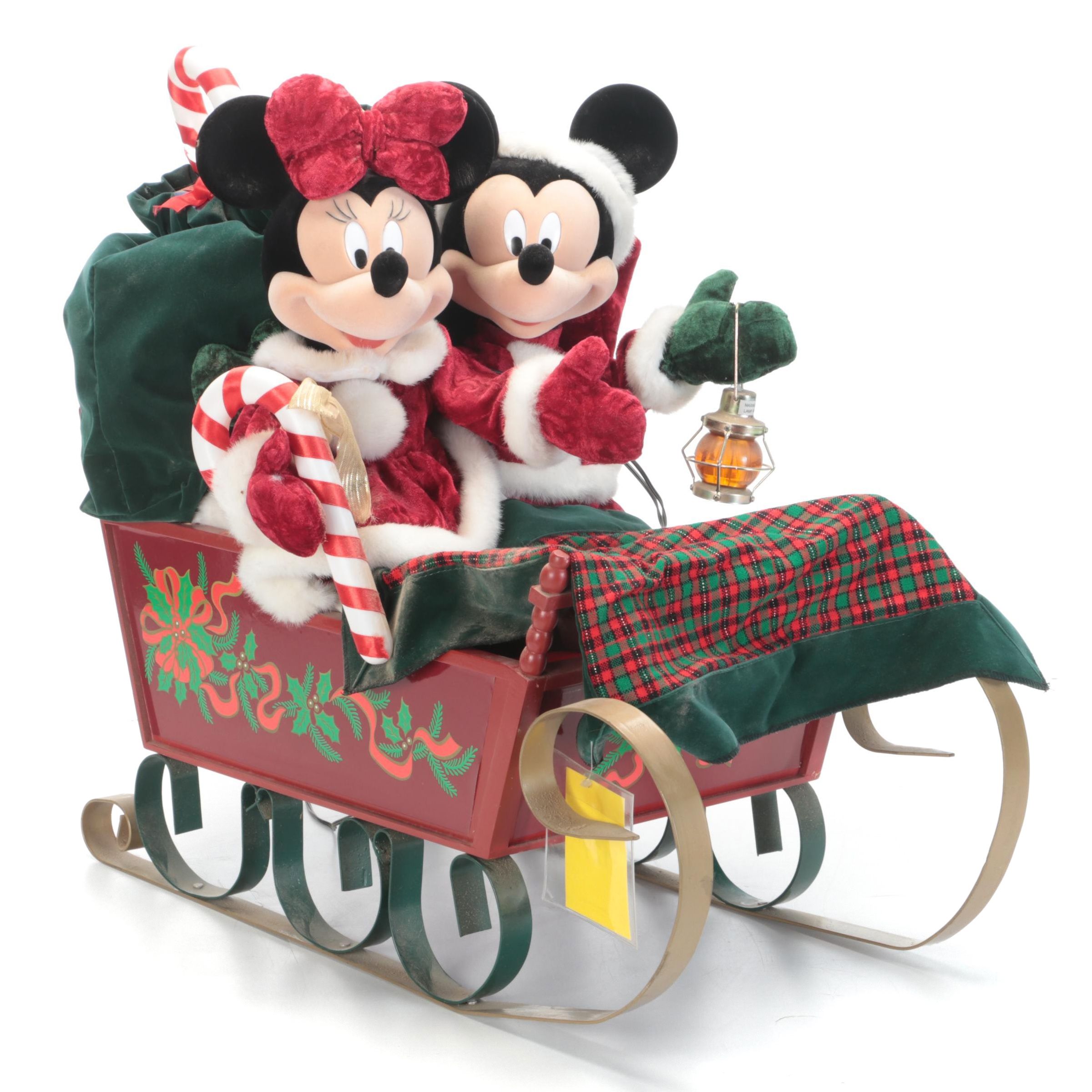 Disney Mickey and Minnie Mouse Illuminated Christmas Sleigh
