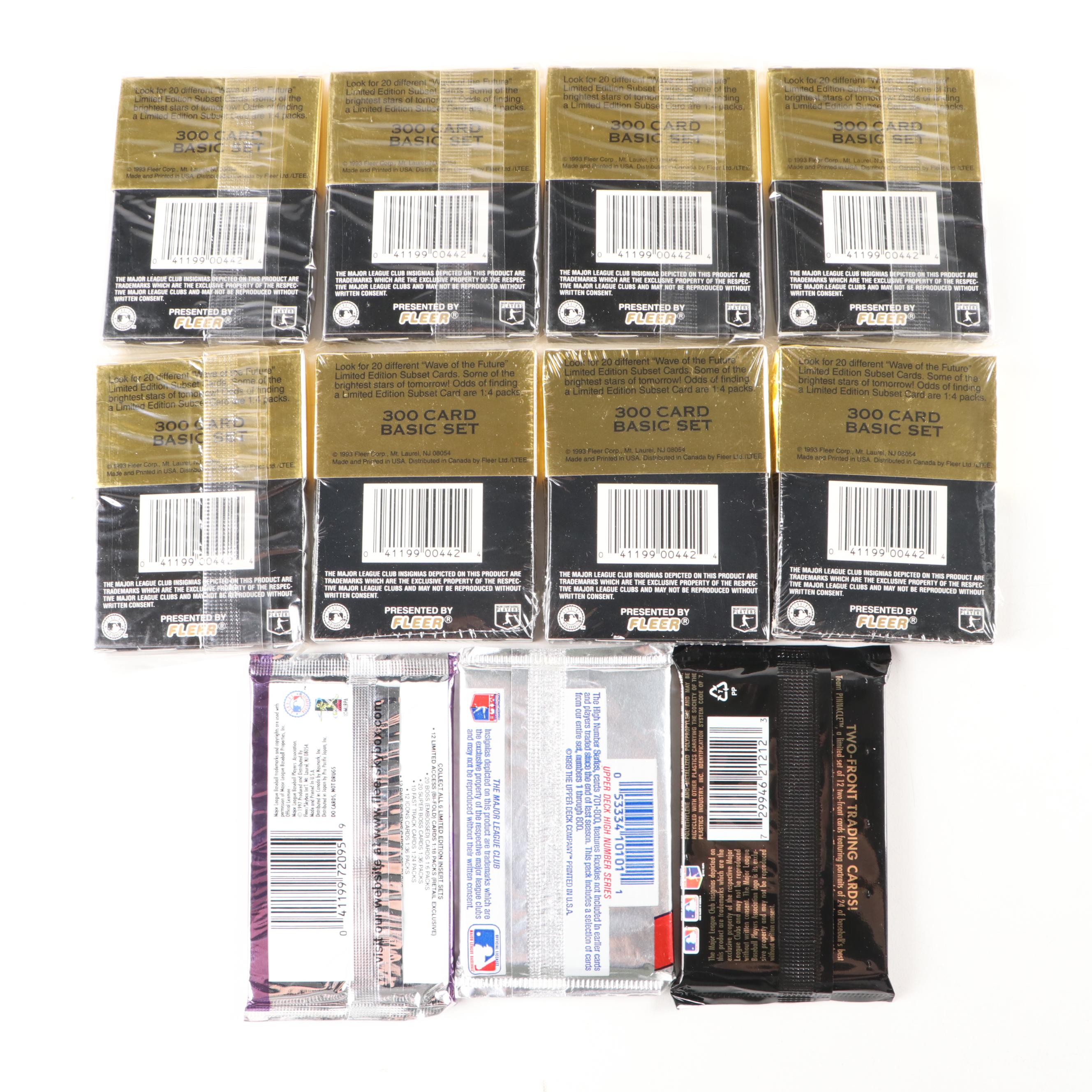 Sealed Baseball Wax Packs with, Bowman, Flair, Upper Deck, and More, 1980s–1990s
