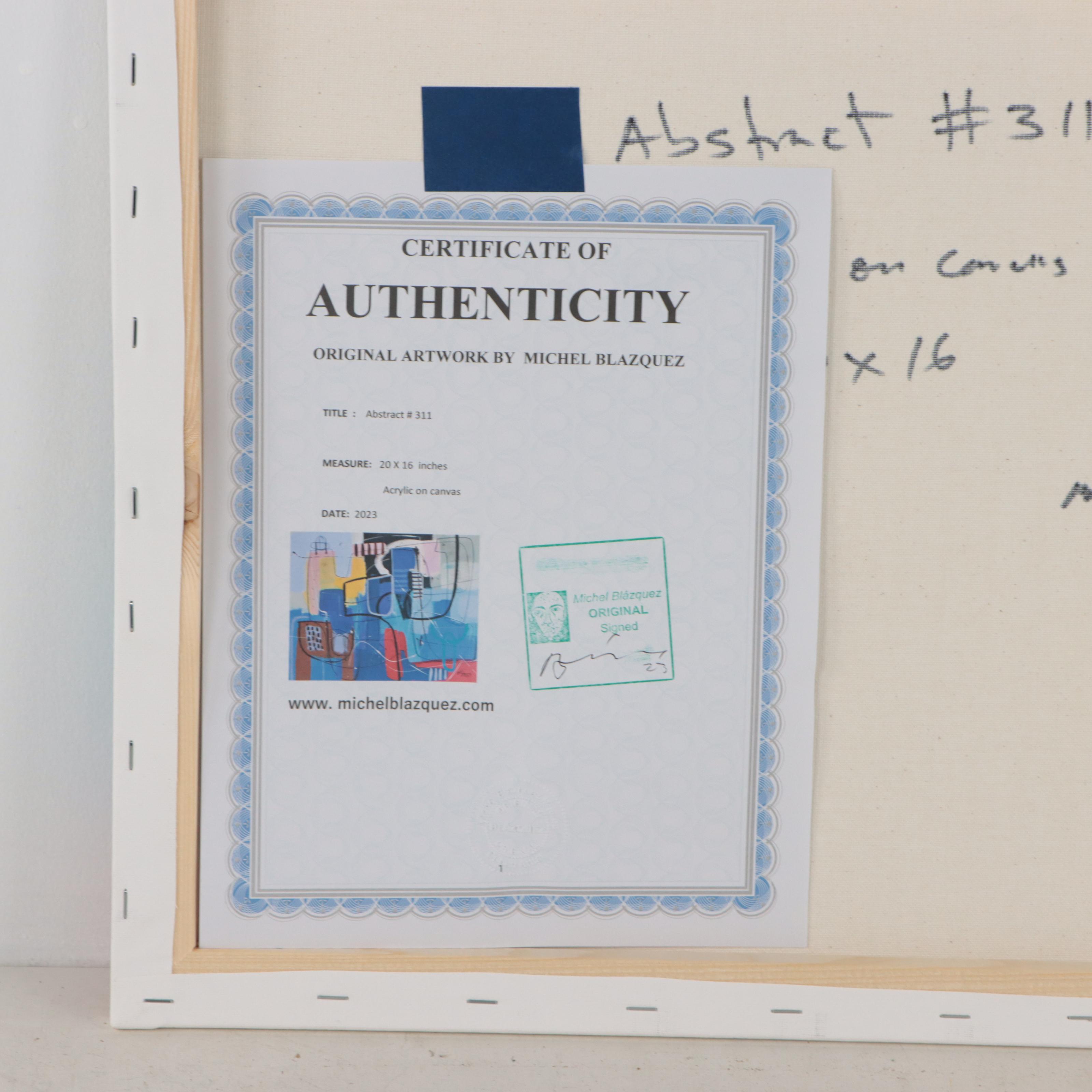 Michel Blázquez Acrylic Painting "Abstract #311," 2023