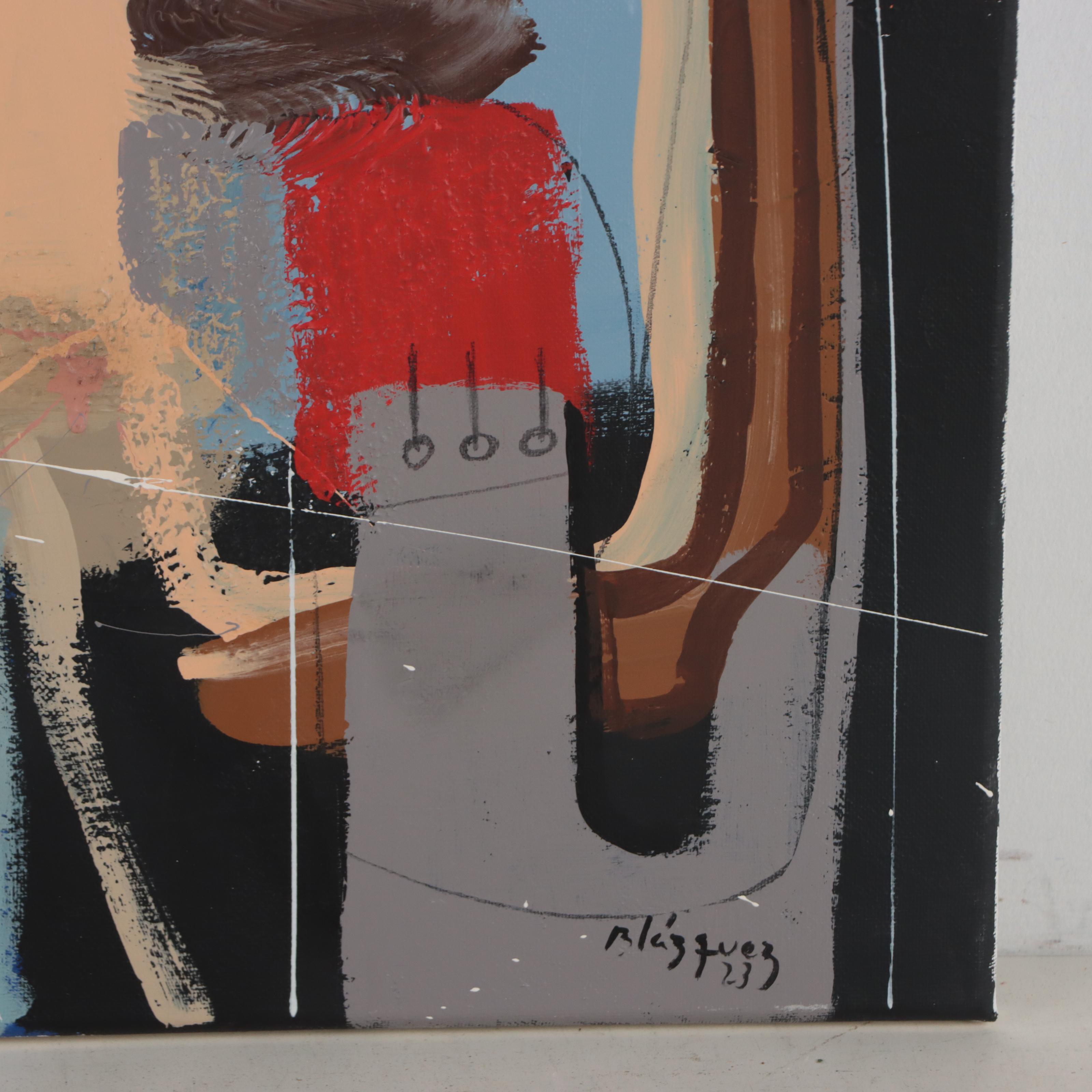 Michel Blázquez Mixed Media Painting "Abstract #314," 2023