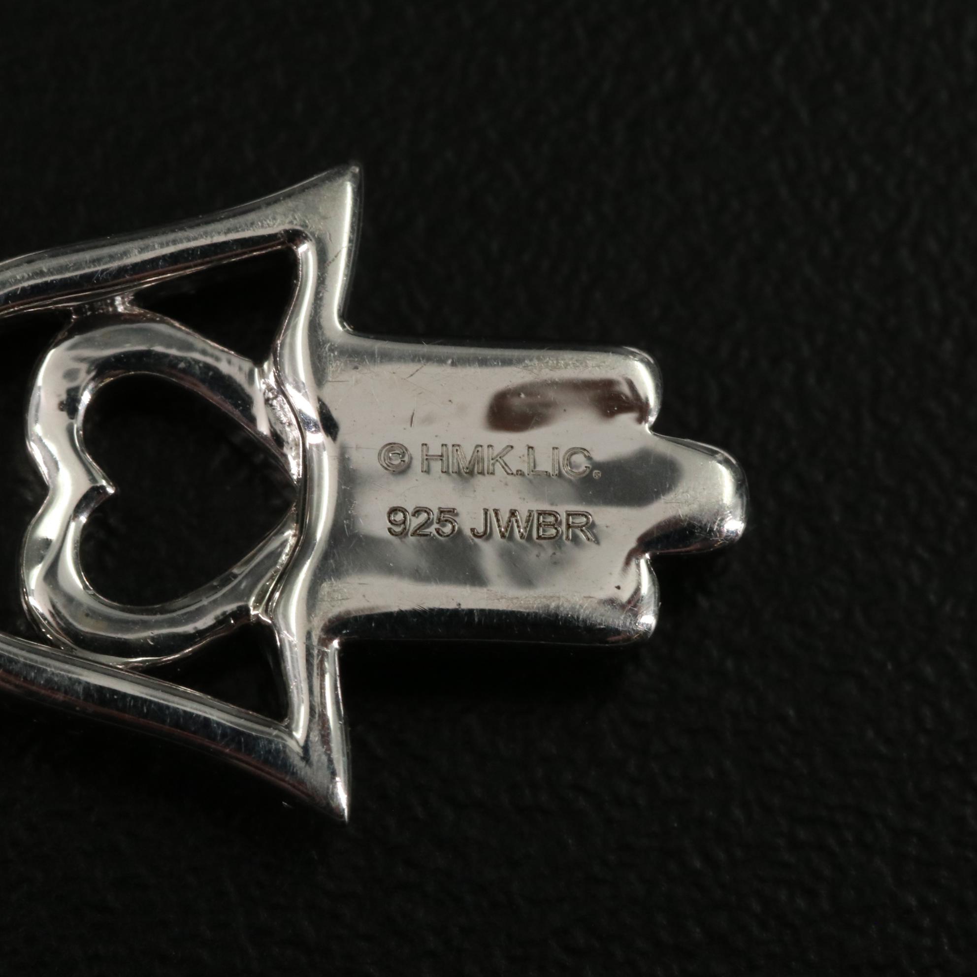 Sterling 0.11 CTW Diamond Mandala Hand Pendant Necklace