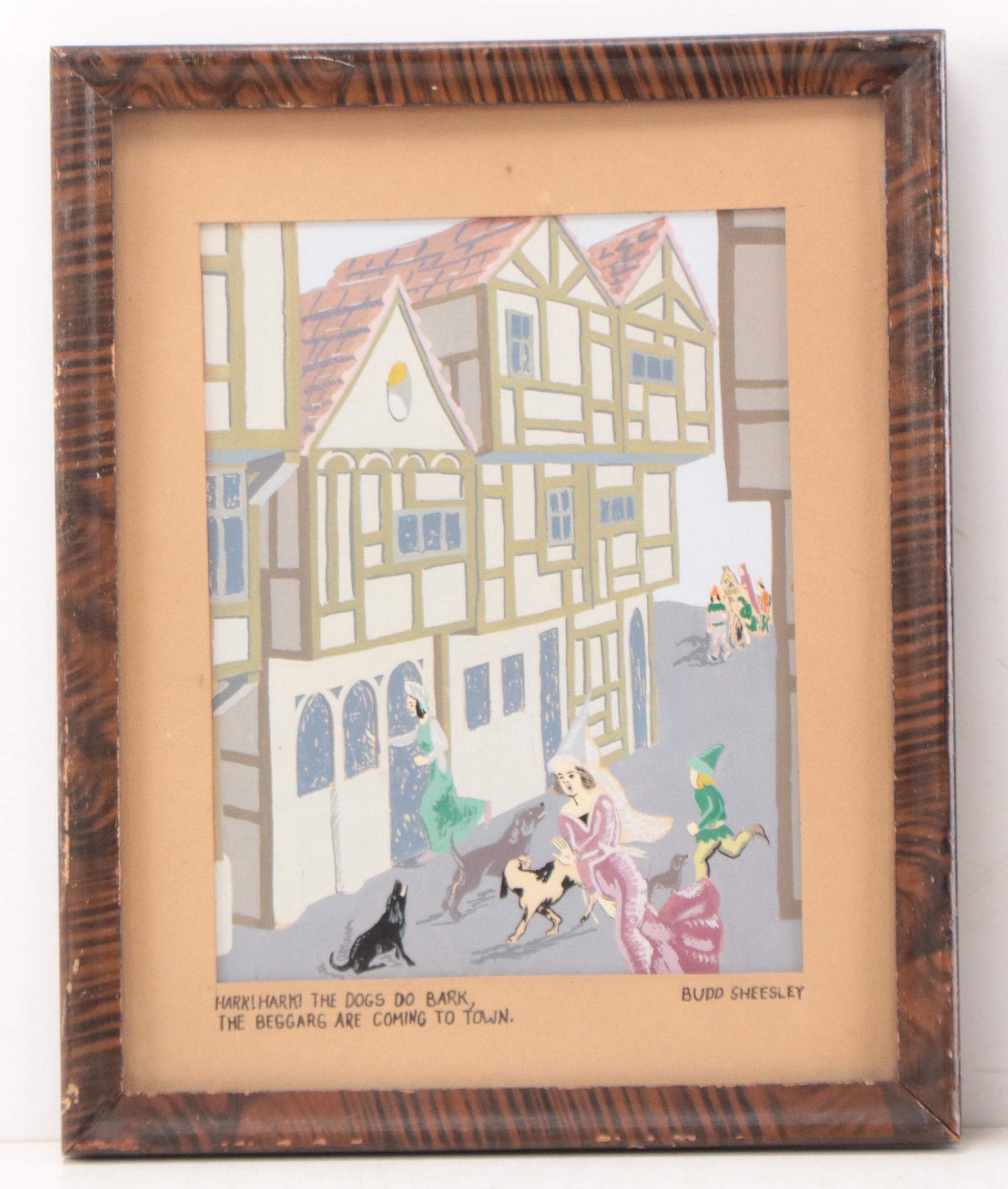 Budd Sheesley Gouache Paintings of Medieval Village Scenes