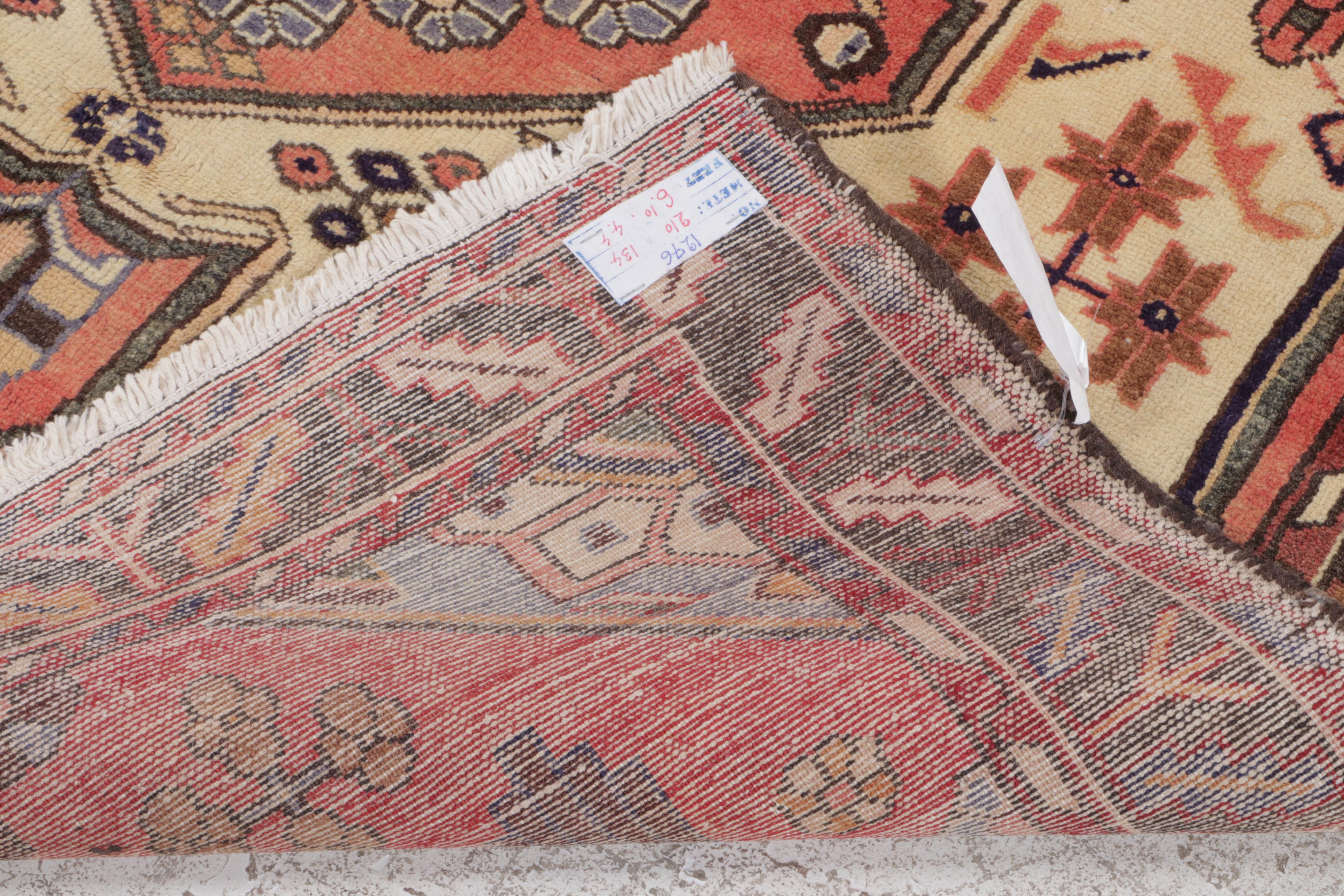 4'6 x 6'11 Hand-Knotted Persian Hamadan Area Rug