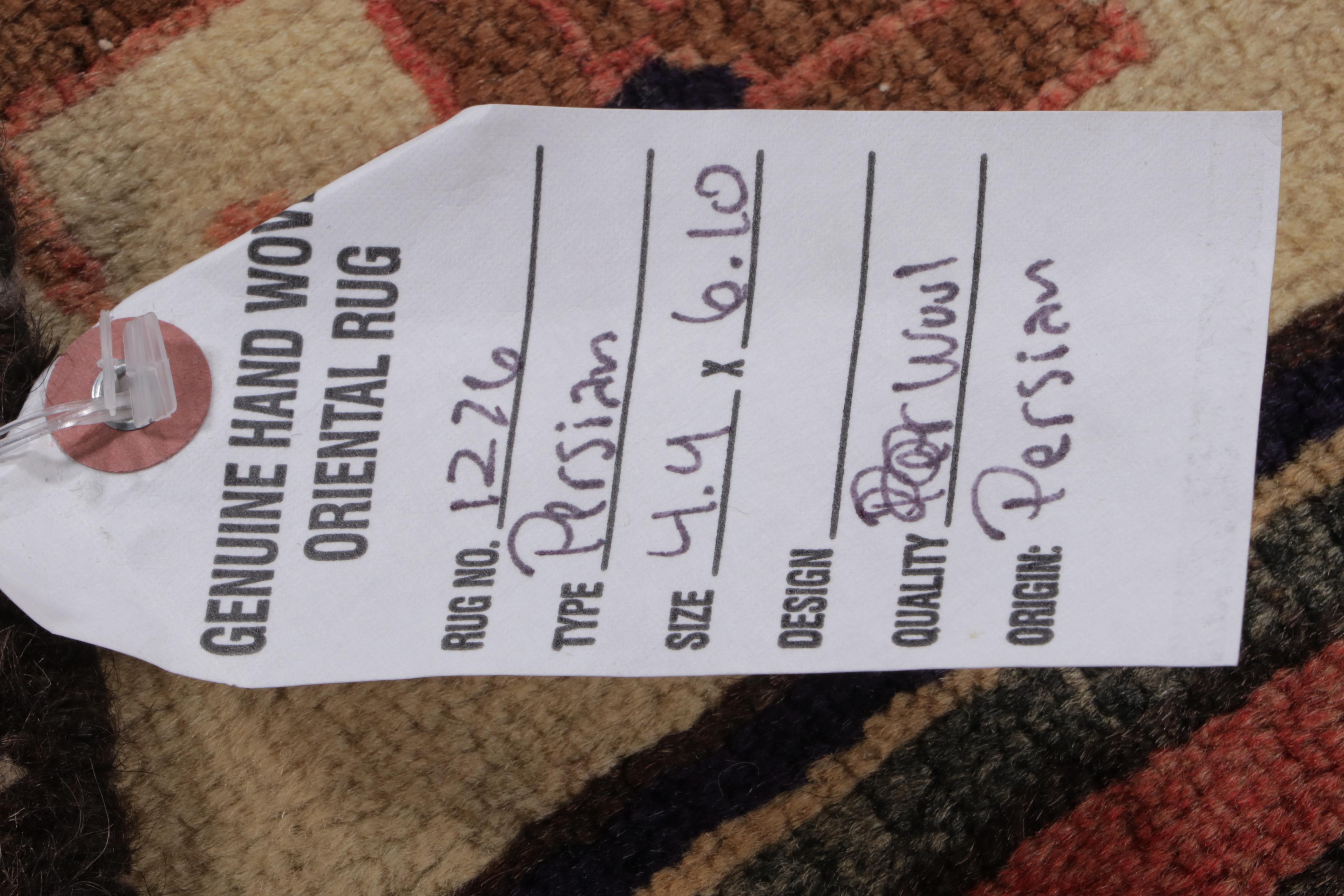 4'6 x 6'11 Hand-Knotted Persian Hamadan Area Rug