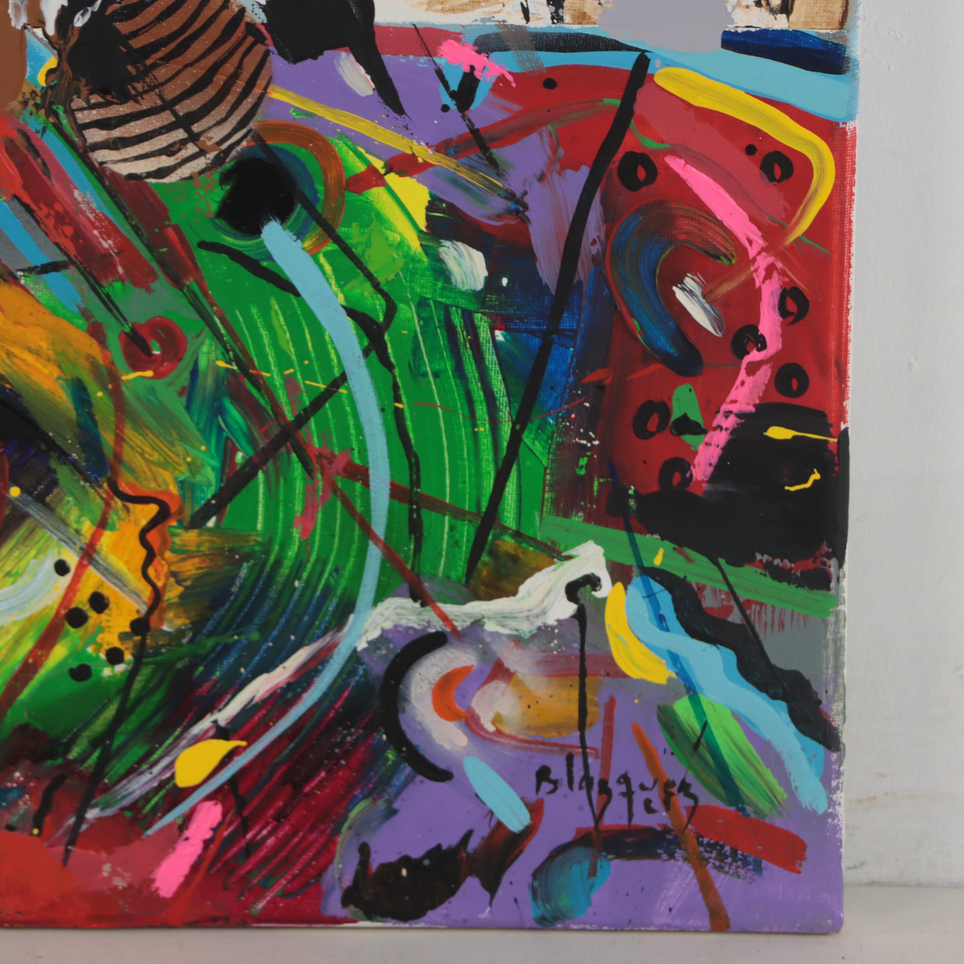 Michel Blázquez Acrylic Painting "Abstract Landscape," 2021