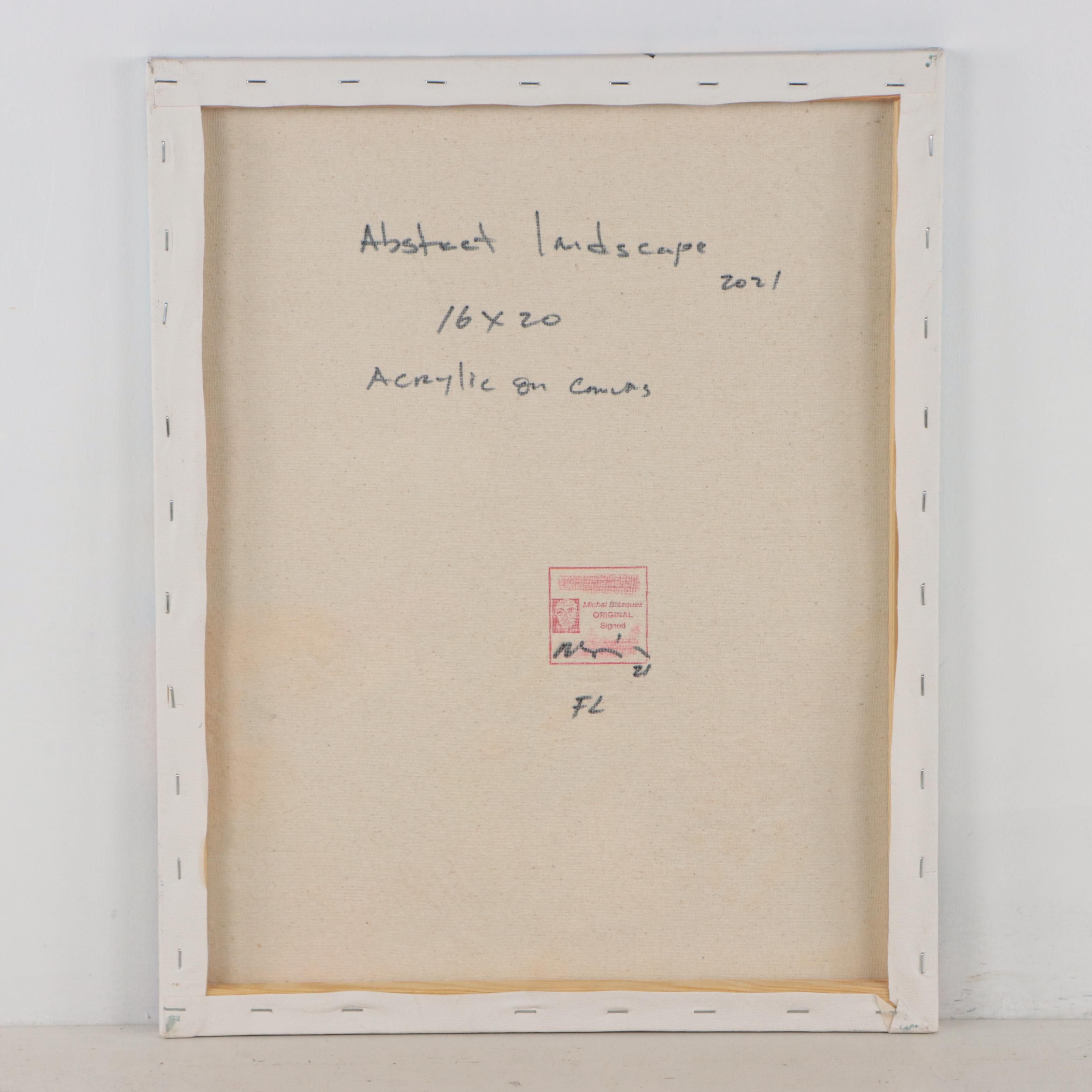 Michel Blázquez Acrylic Painting "Abstract Landscape," 2021