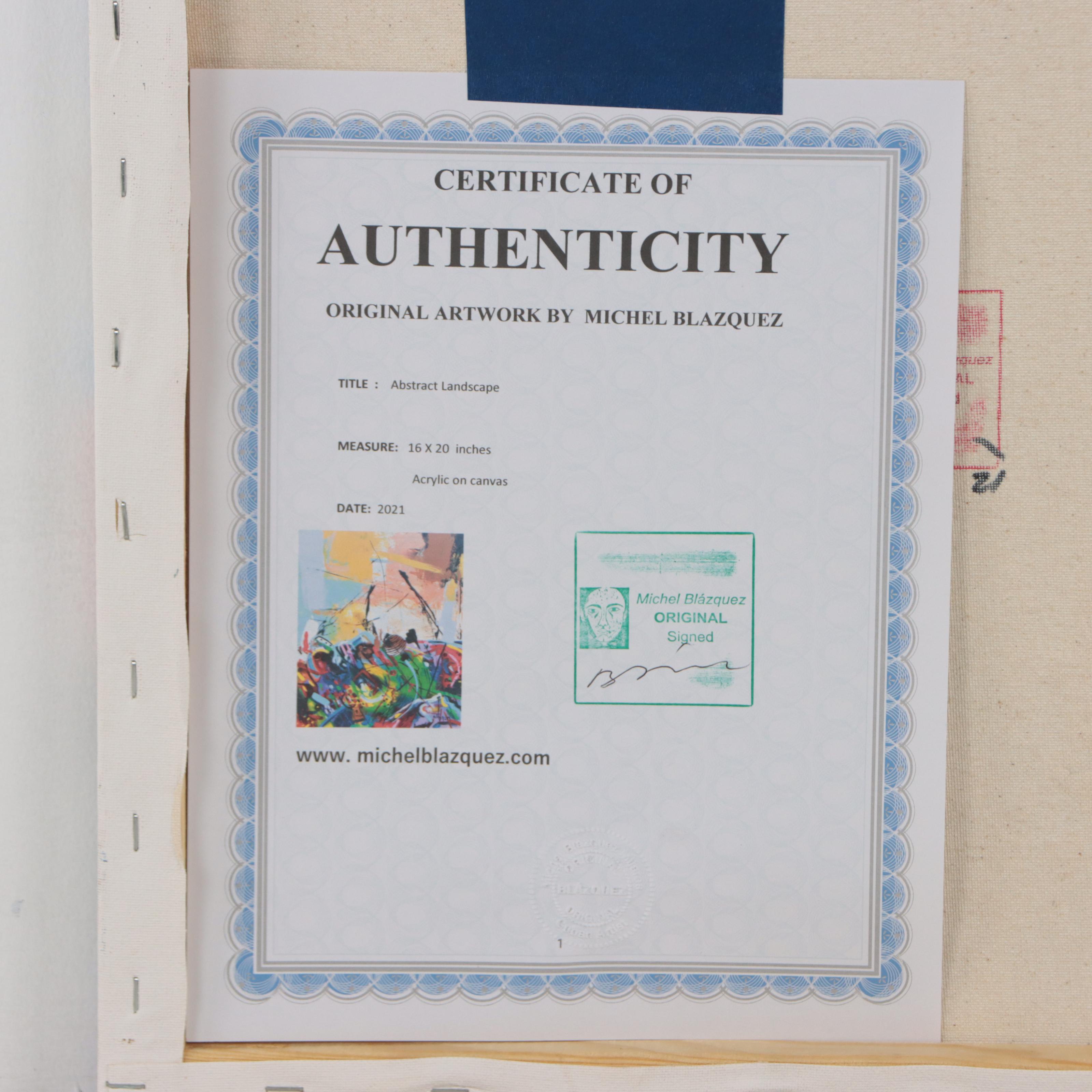 Michel Blázquez Acrylic Painting "Abstract Landscape," 2021