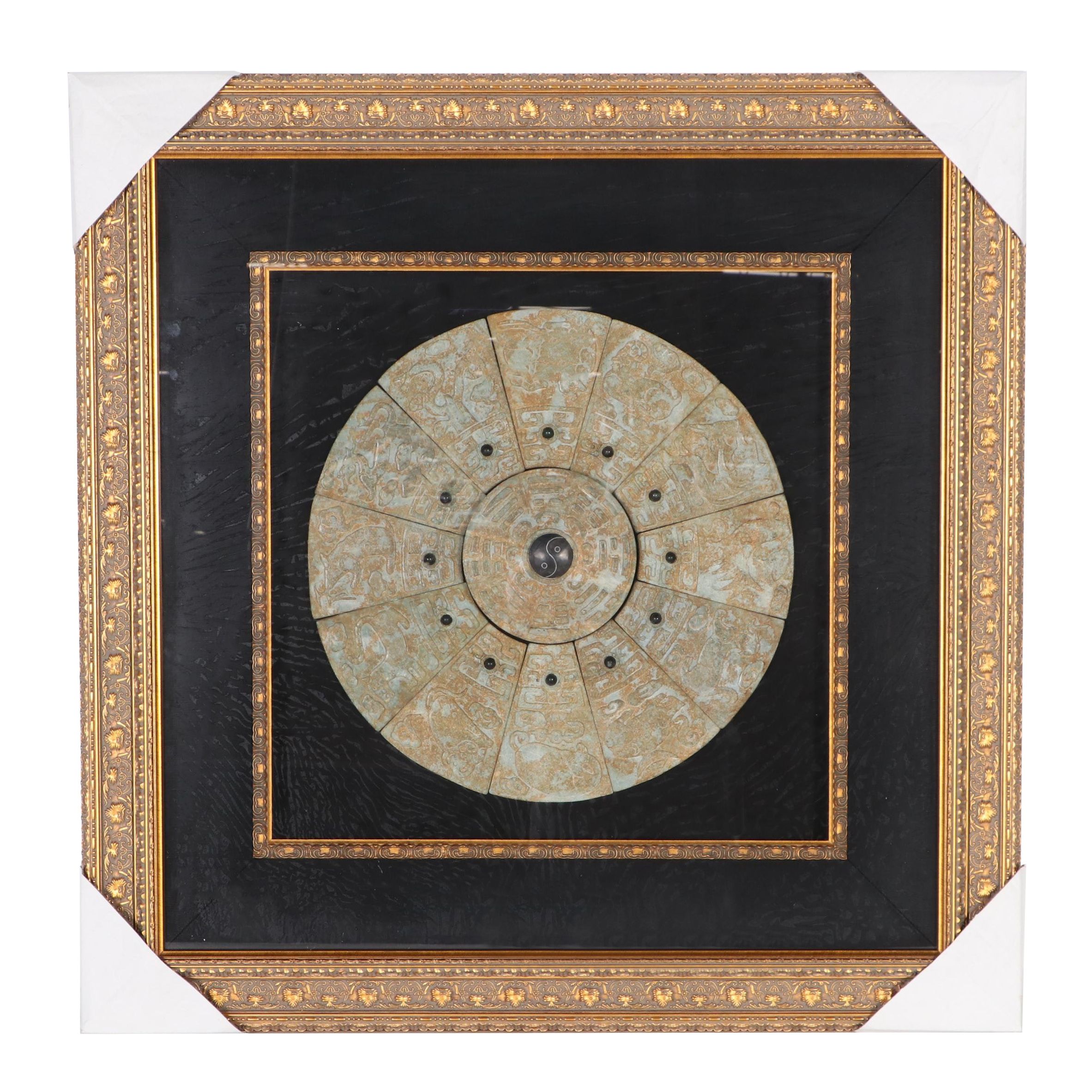 Carved Stone Chinese Zodiac Wall Plaque