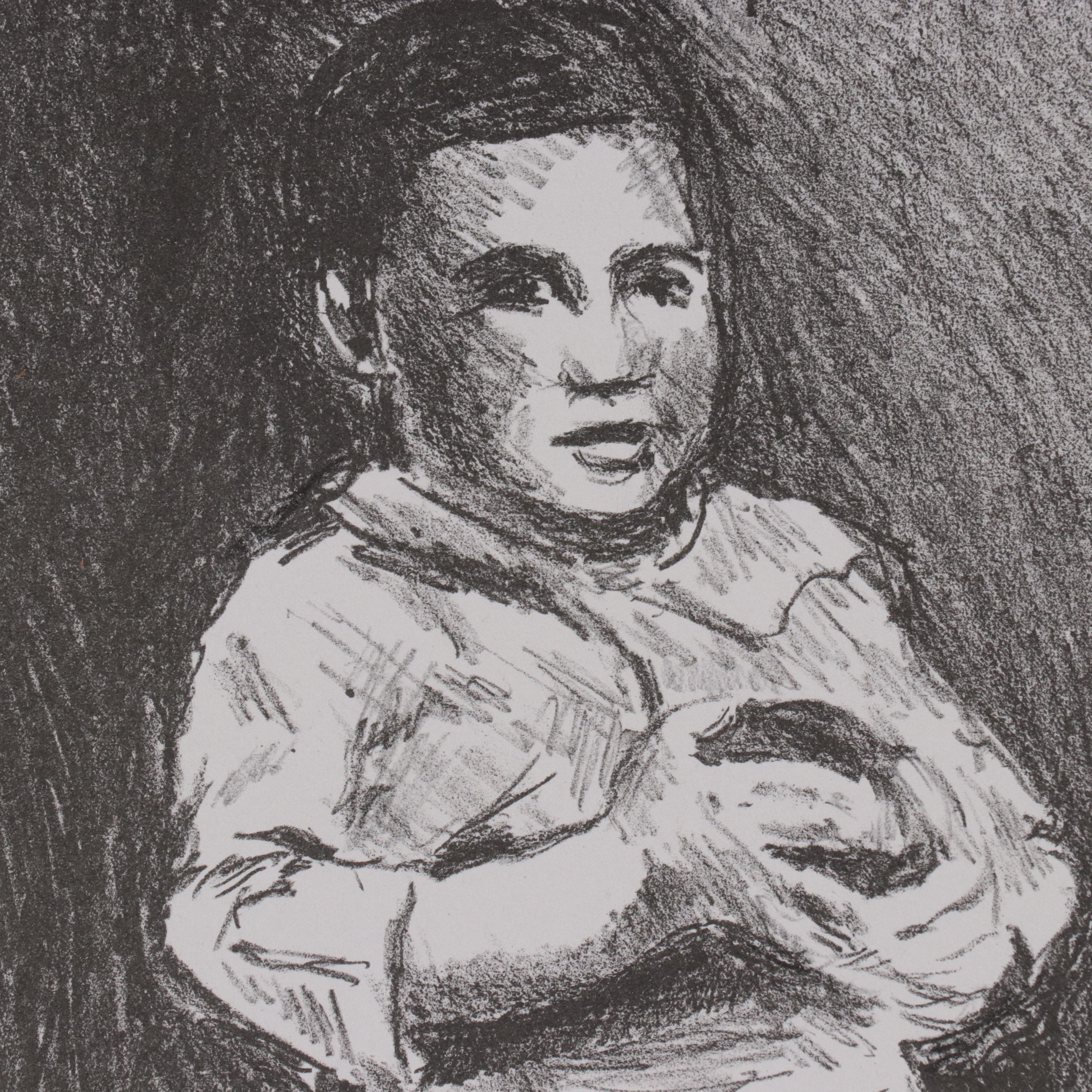 Sidney Chafetz Lithograph "Brothers," 2002