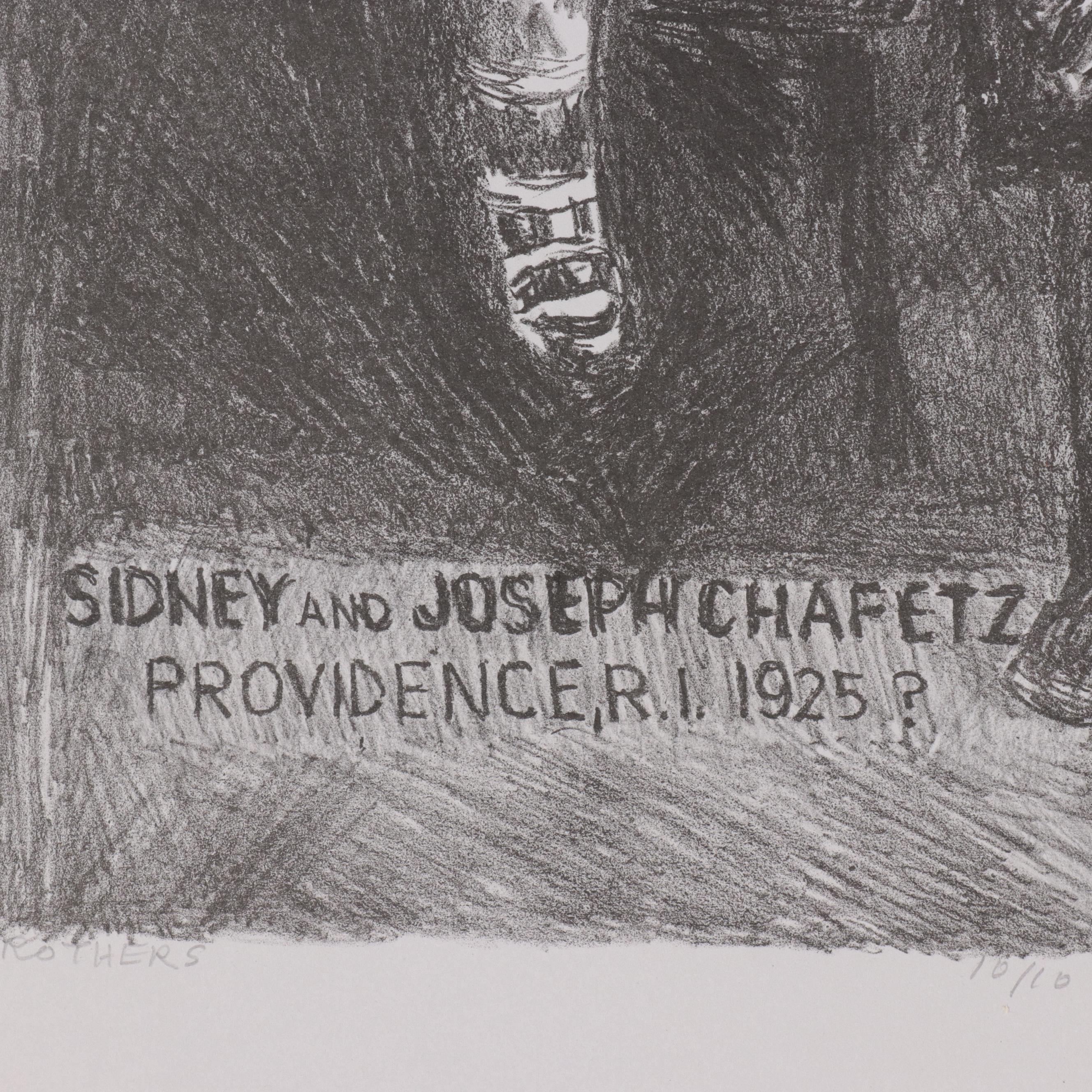 Sidney Chafetz Lithograph "Brothers," 2002