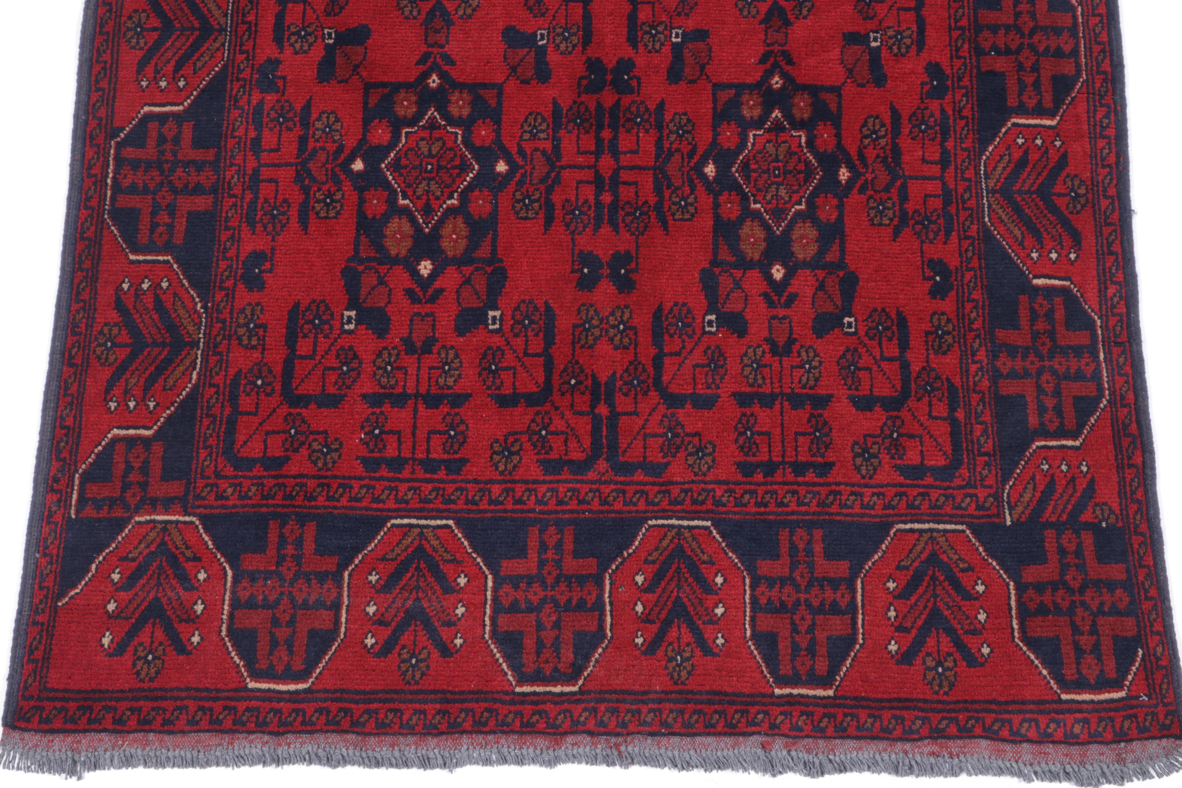 3'5 x 5'1 Hand-Knotted Afghan Kunduz Accent Rug