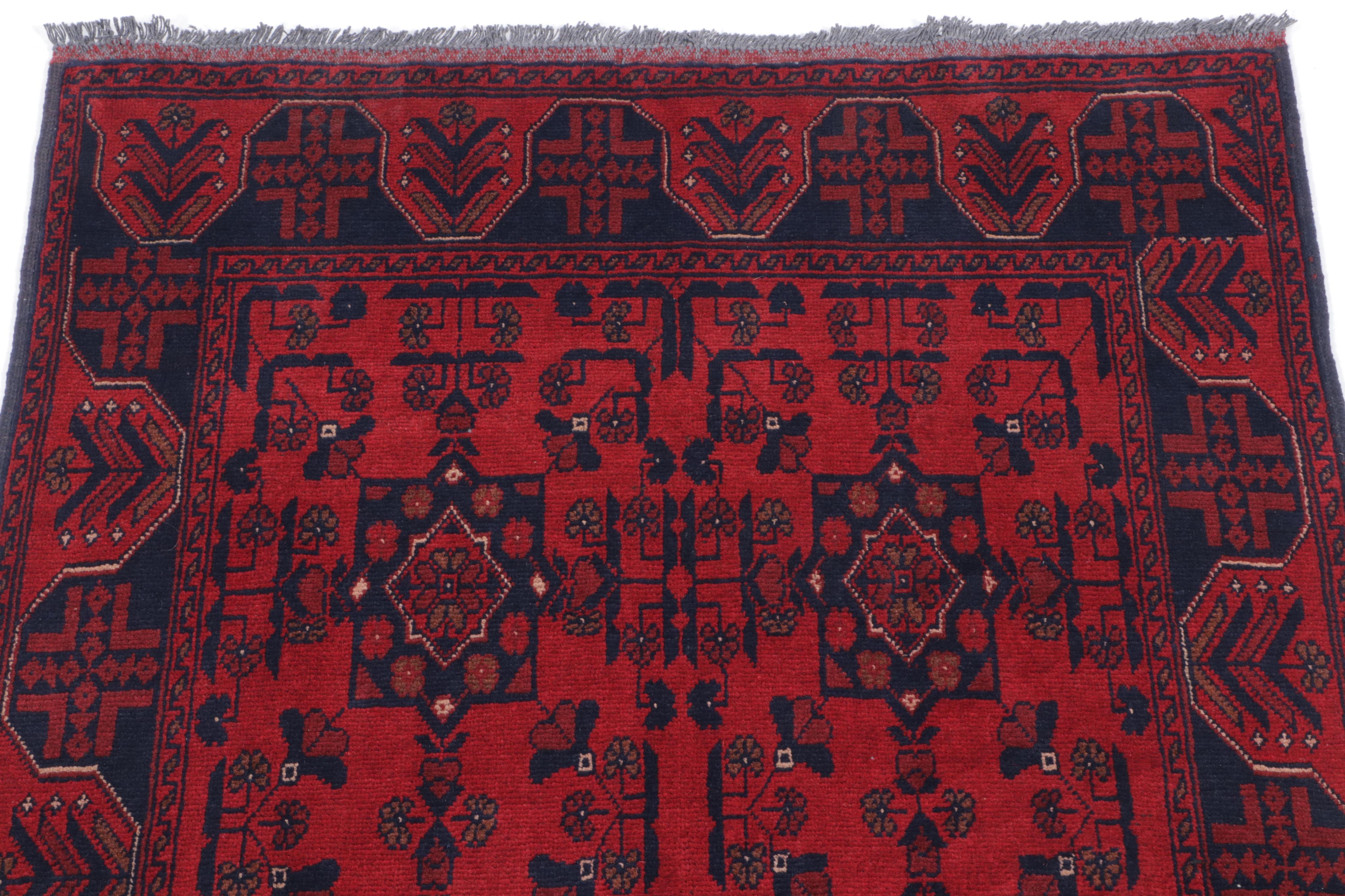 3'5 x 5'1 Hand-Knotted Afghan Kunduz Accent Rug