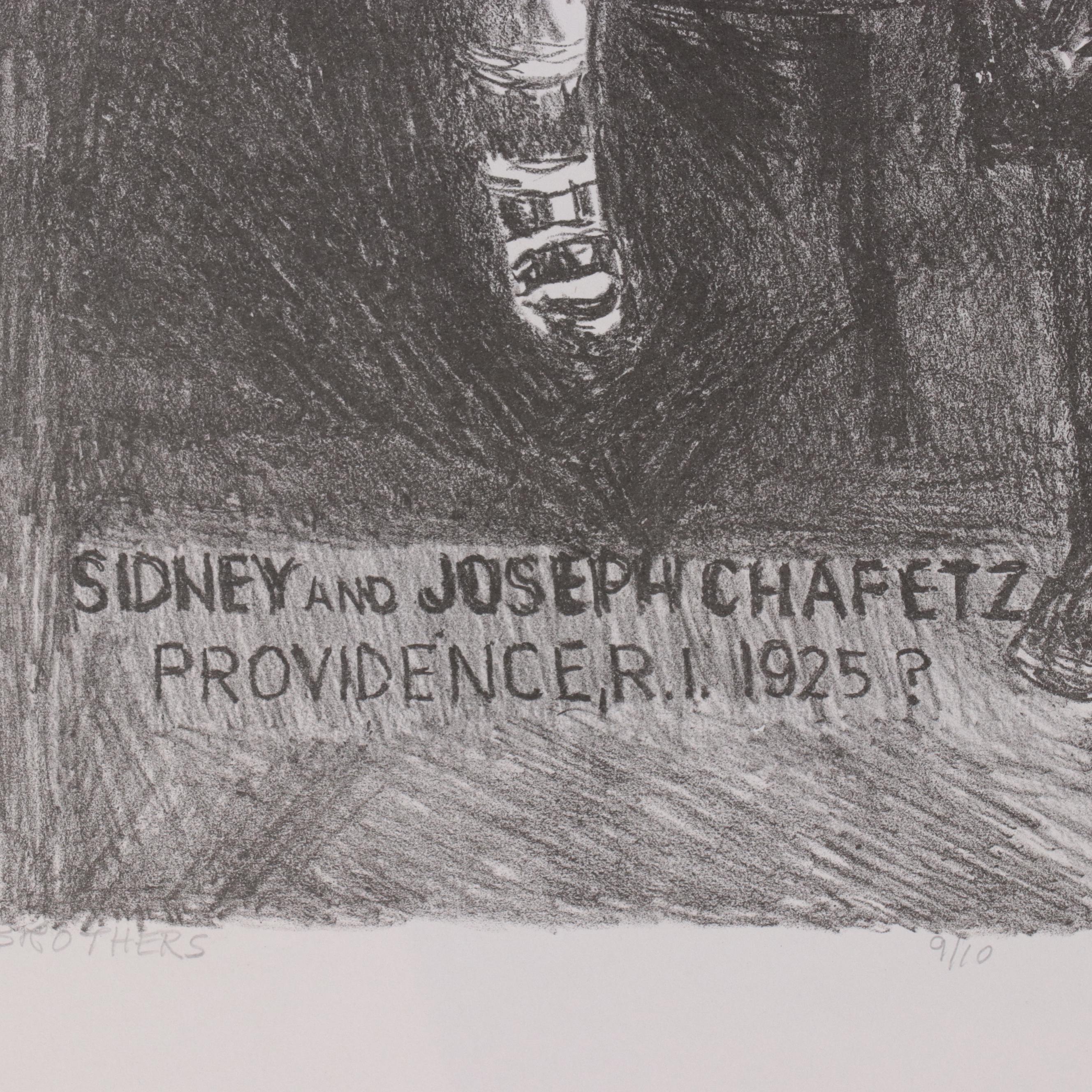 Sidney Chafetz Lithograph "Brothers," 2002