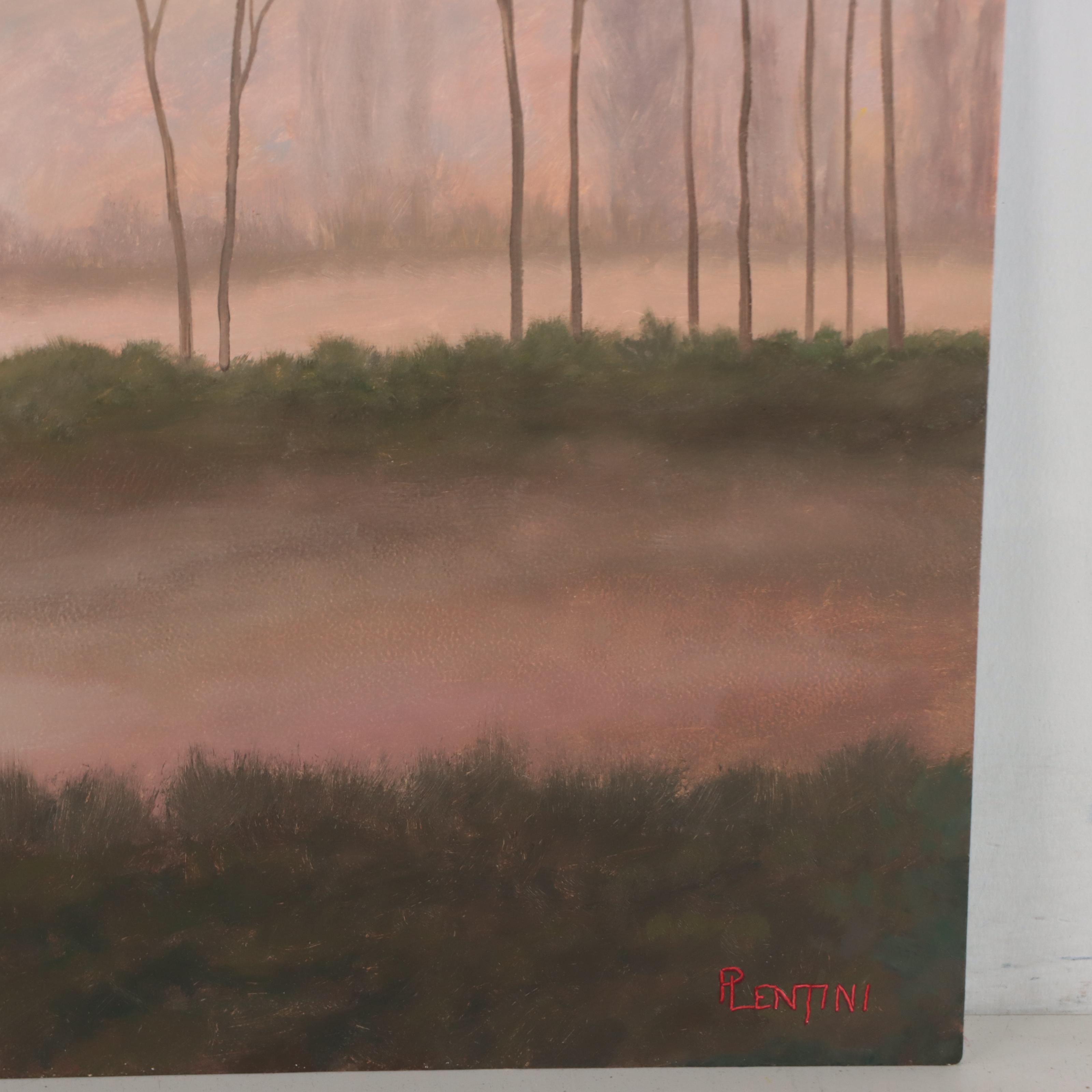 Peter Lentini Oil Painting "Early Morning Slough," 21st Century