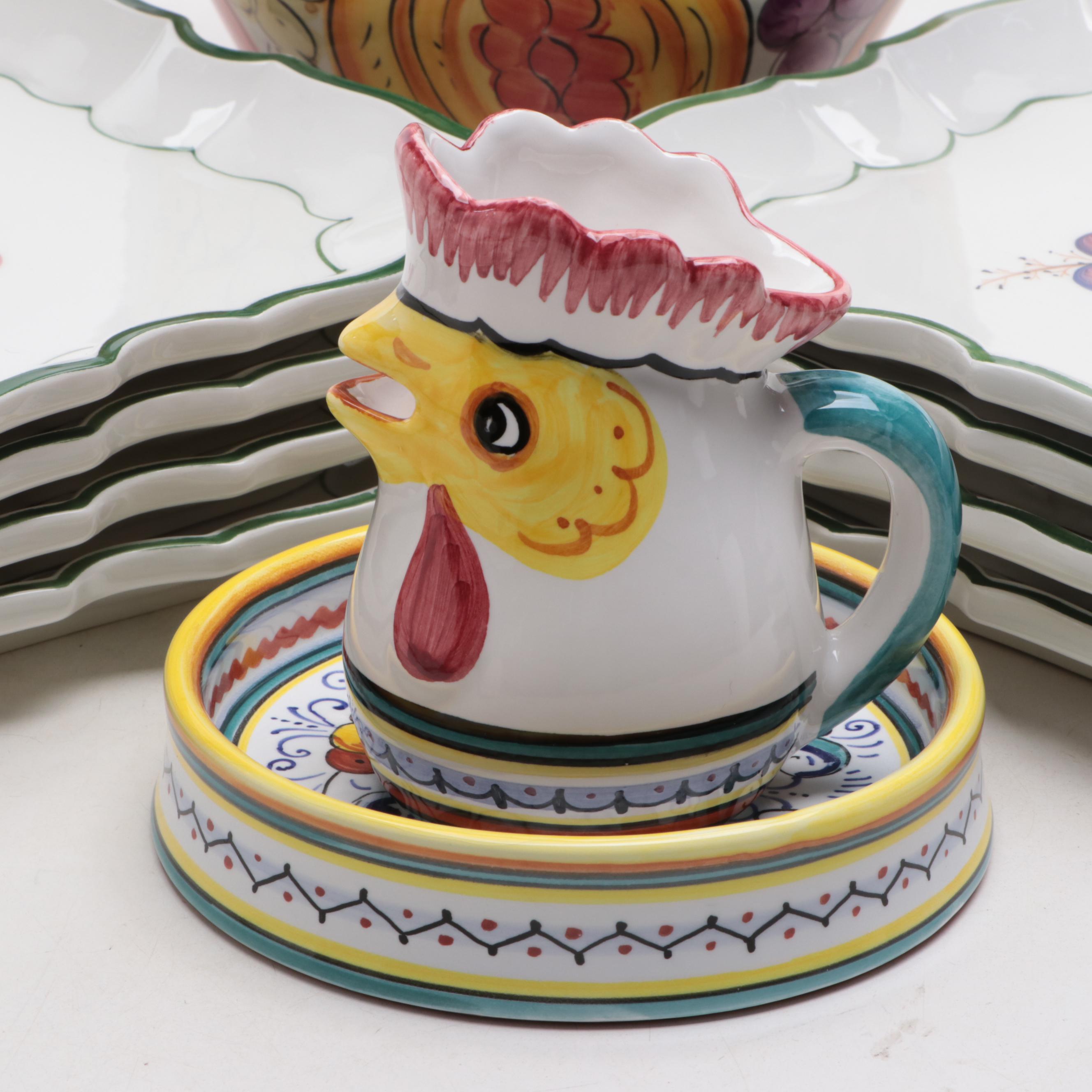 Vietri "Disappearing Grape" Plates with Other Italian Cookie Jar and More