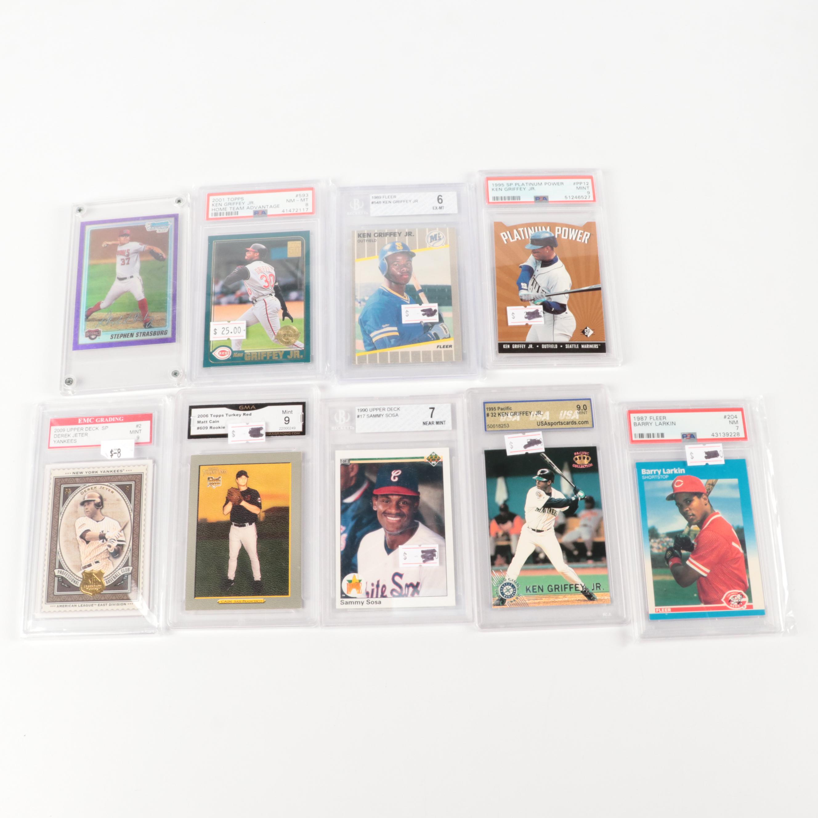 Ken Griffey Jr. Graded Rookie Card and More Baseball Cards, 1980s–2010s