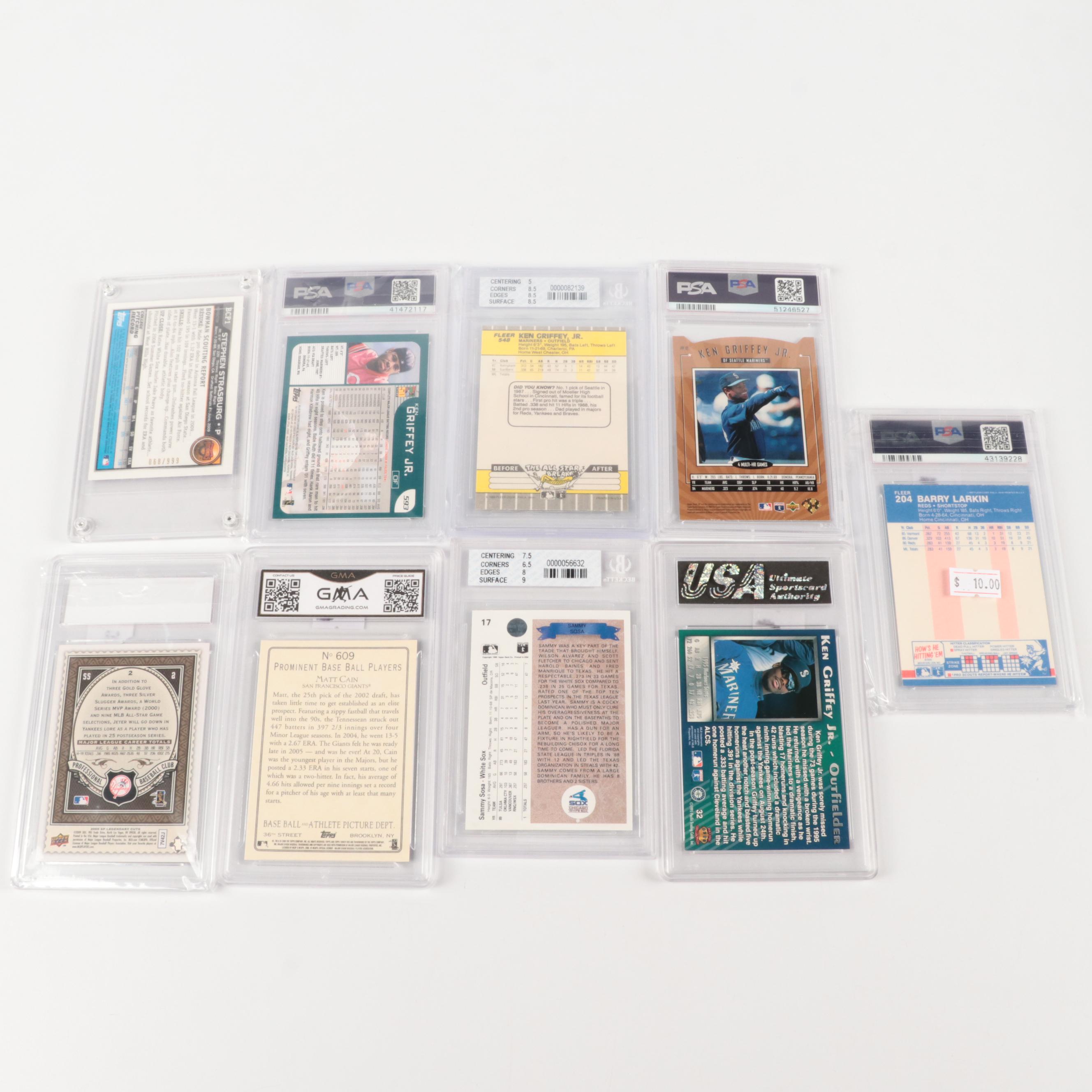 Ken Griffey Jr. Graded Rookie Card and More Baseball Cards, 1980s–2010s